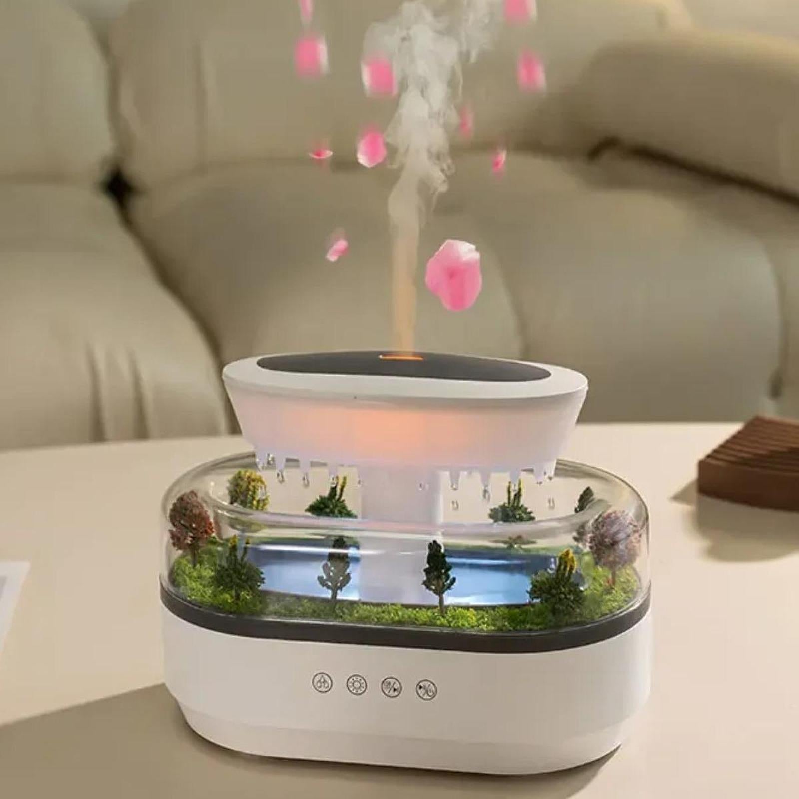Raindrop Air Humidifier Colorful Light Portable for Study Room Bedside Table