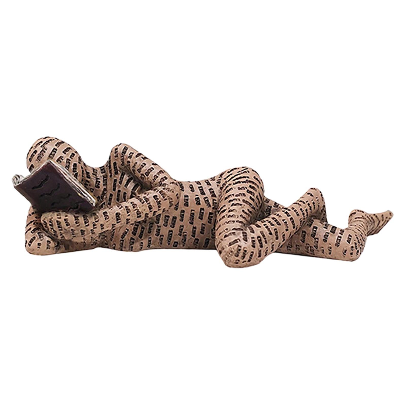 Thinker Statue Reading Woman Figurine for Bedroom Hallway Table Centerpieces Brown