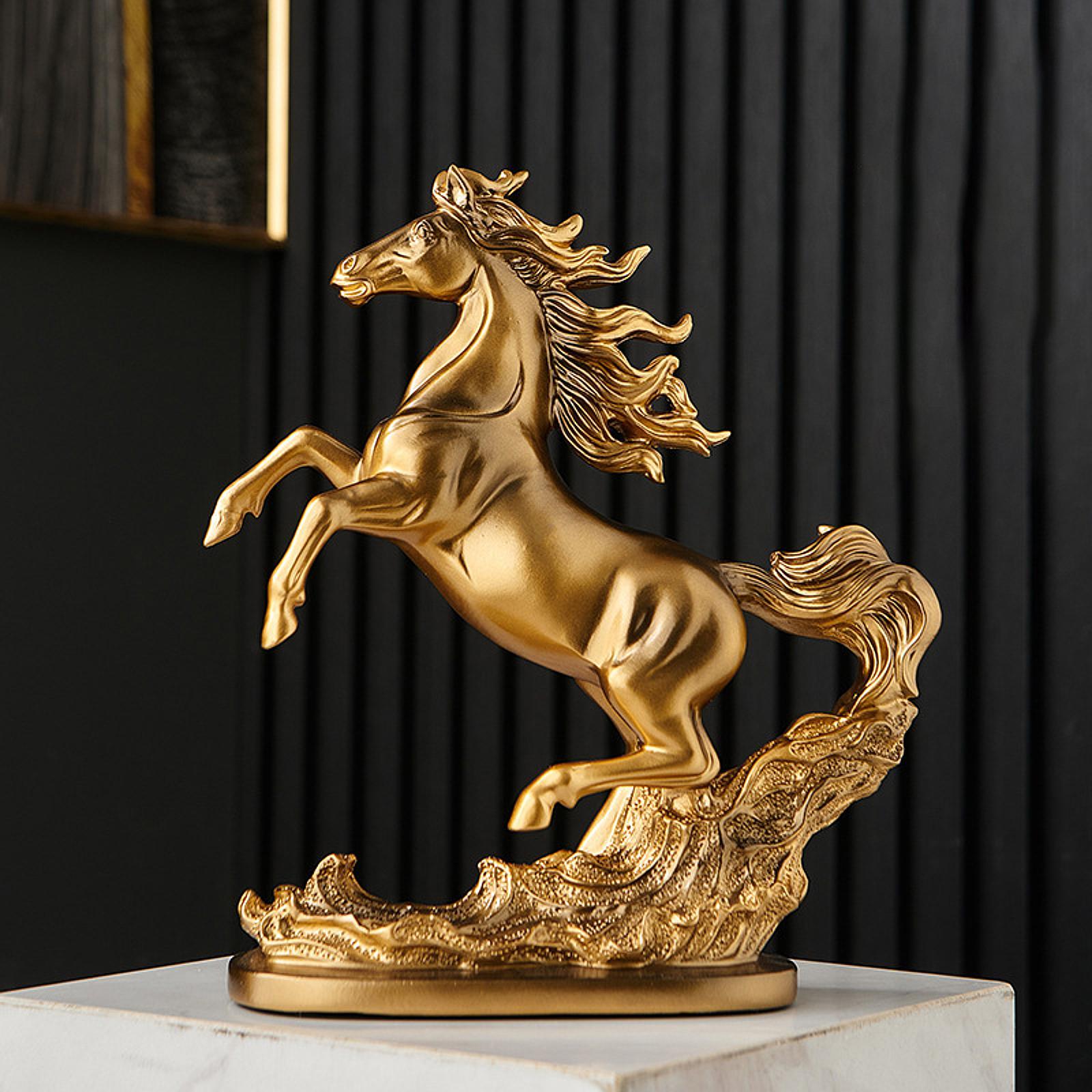 Horse Statue Tabletop Decor Resin Figurine for Cabinet Living Room Bookshelf