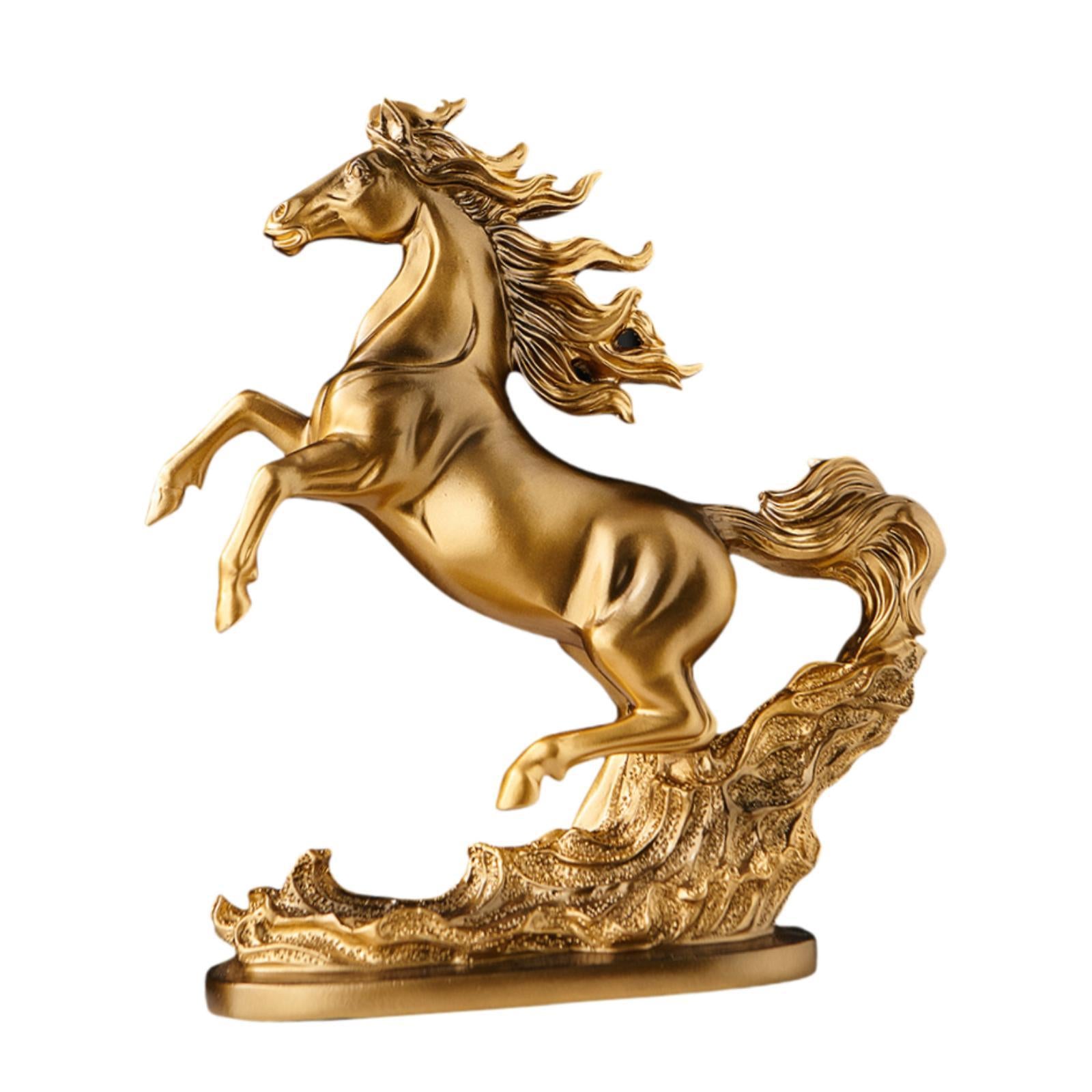 Horse Statue Tabletop Decor Resin Figurine for Cabinet Living Room Bookshelf