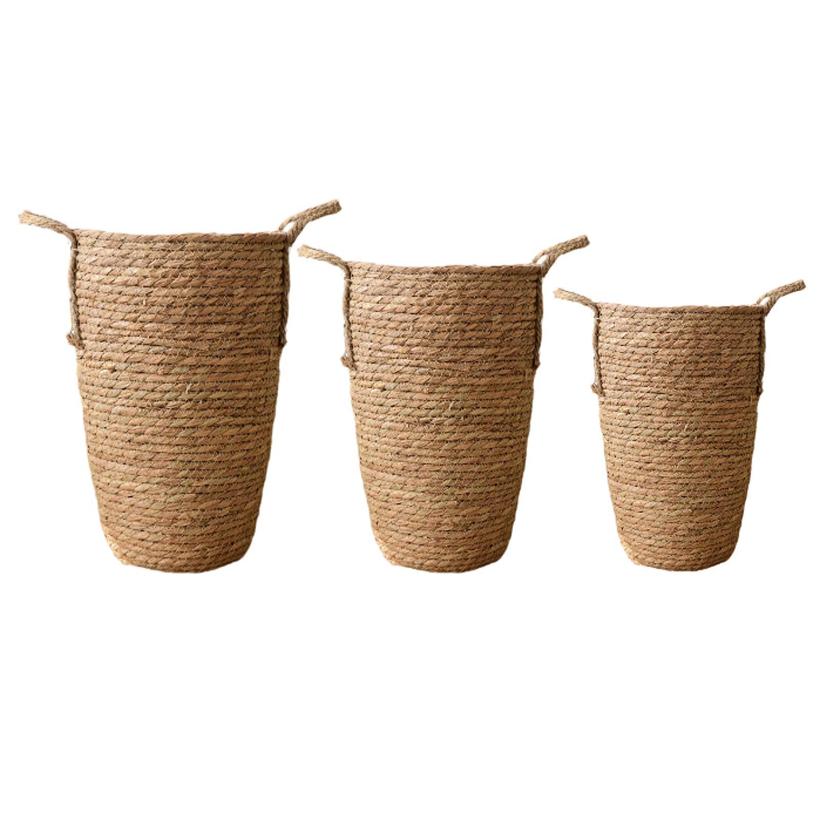 Straw Woven Planter Basket Multifunctional Organizer for Floor Indoor S