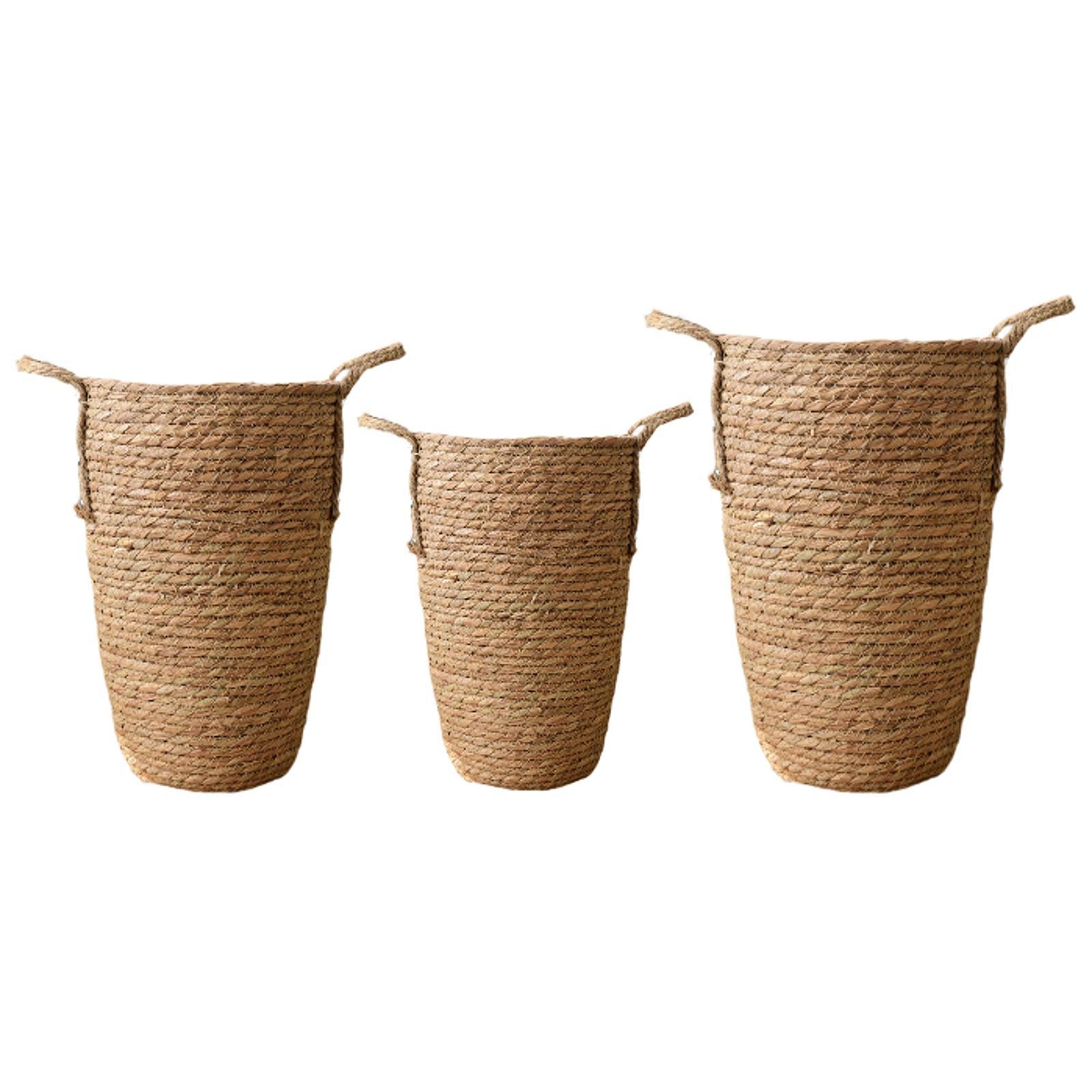 Straw Woven Planter Basket Multifunctional Organizer for Floor Indoor S