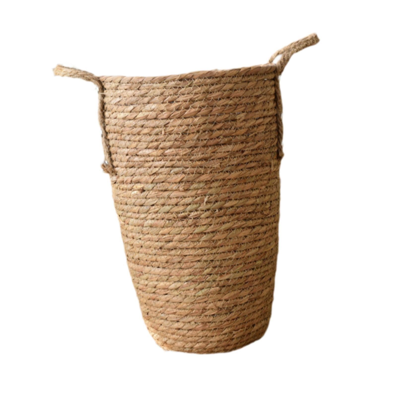 Straw Woven Planter Basket Multifunctional Organizer for Floor Indoor M