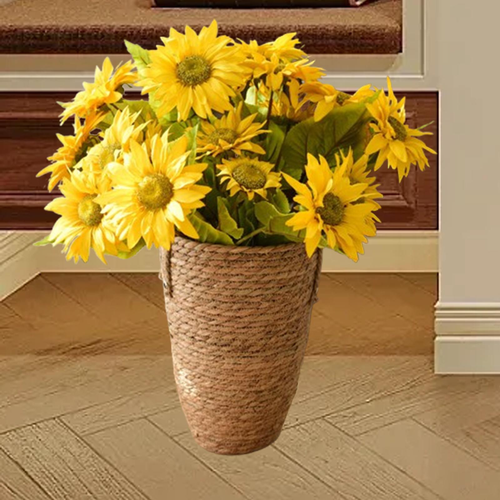 Straw Woven Planter Basket Multifunctional Organizer for Floor Indoor M