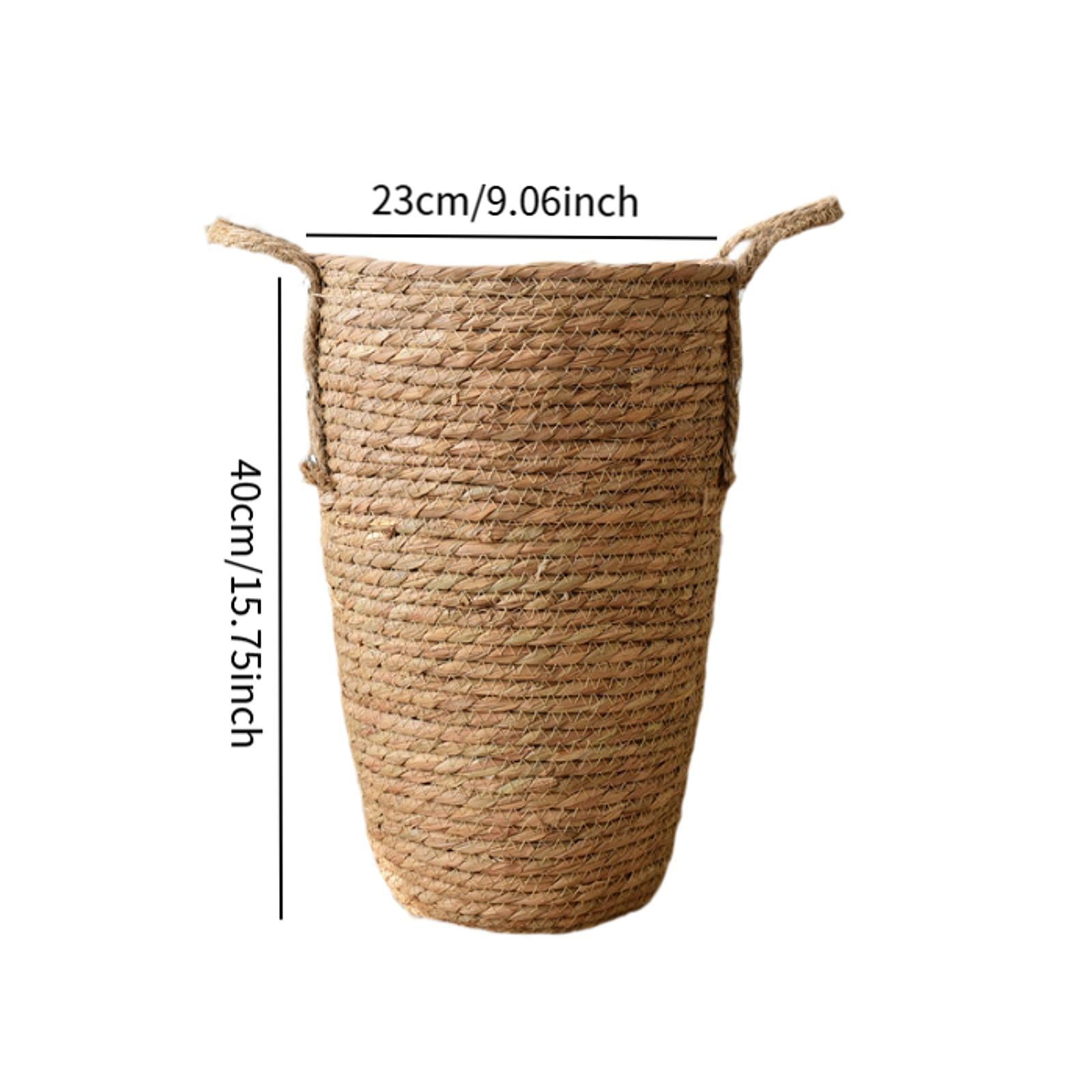 Straw Woven Planter Basket Multifunctional Organizer for Floor Indoor L
