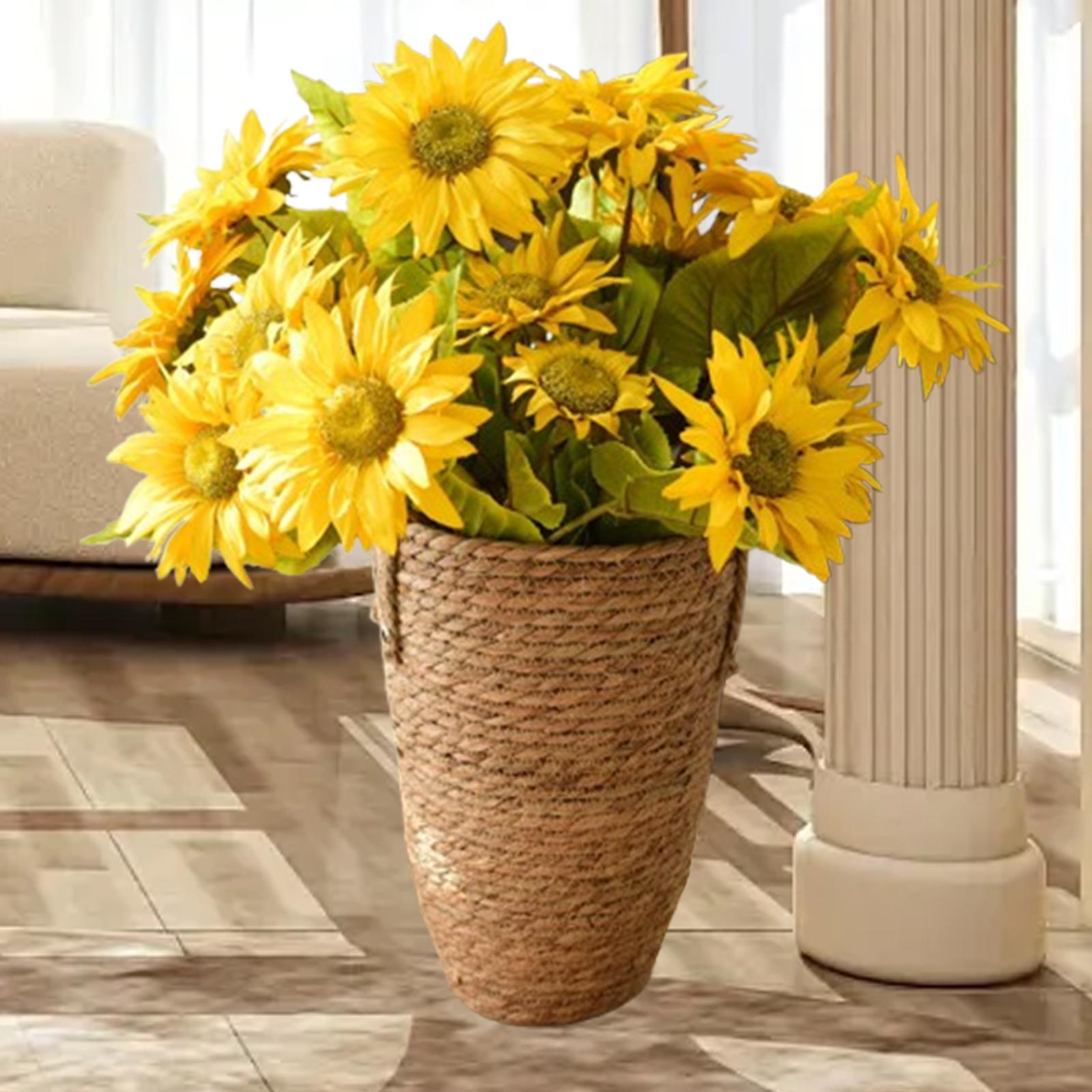 Straw Woven Planter Basket Multifunctional Organizer for Floor Indoor L