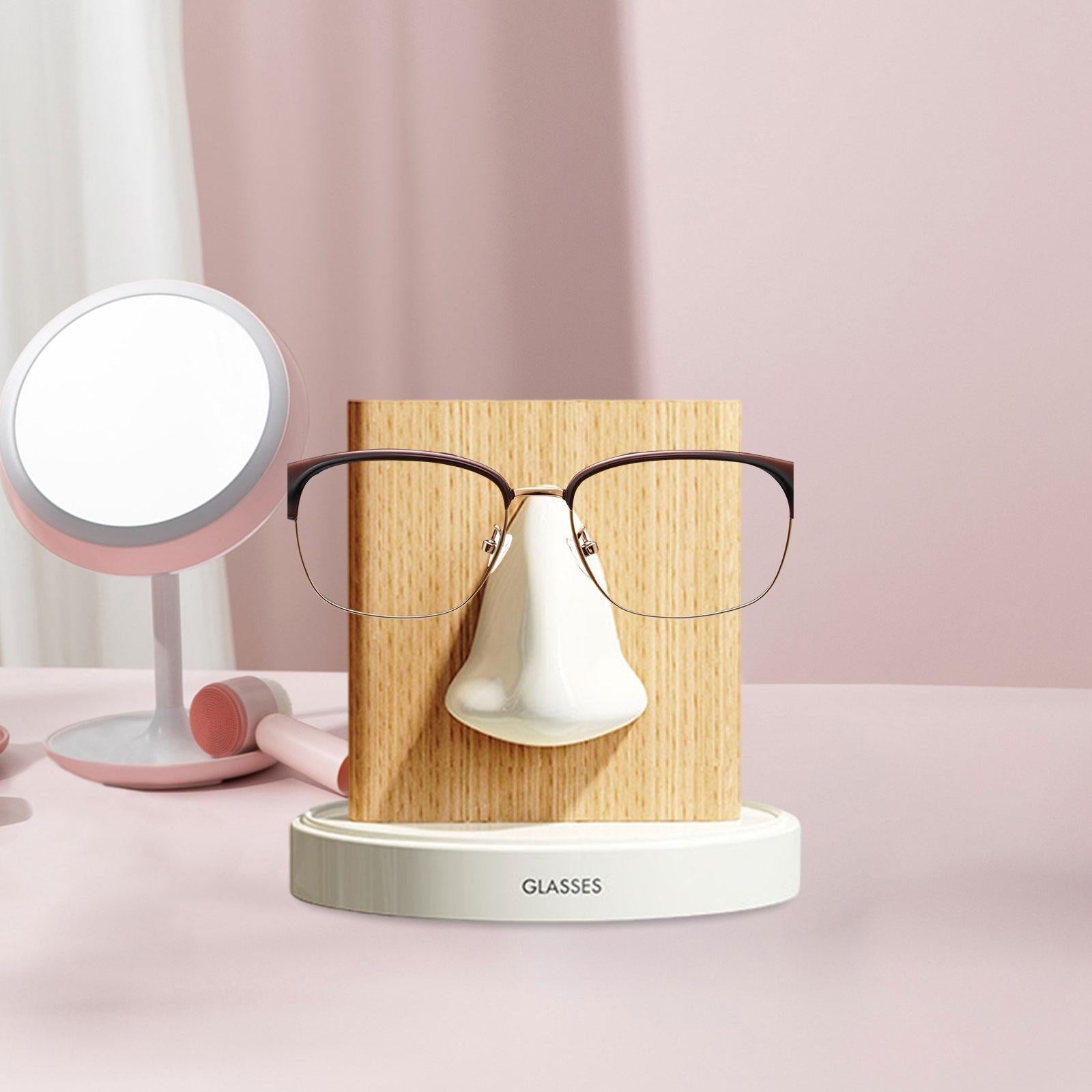 Human Nose Glasses Holder Stand Friends Gift for Bedroom Entryway Home Decor White Yellow