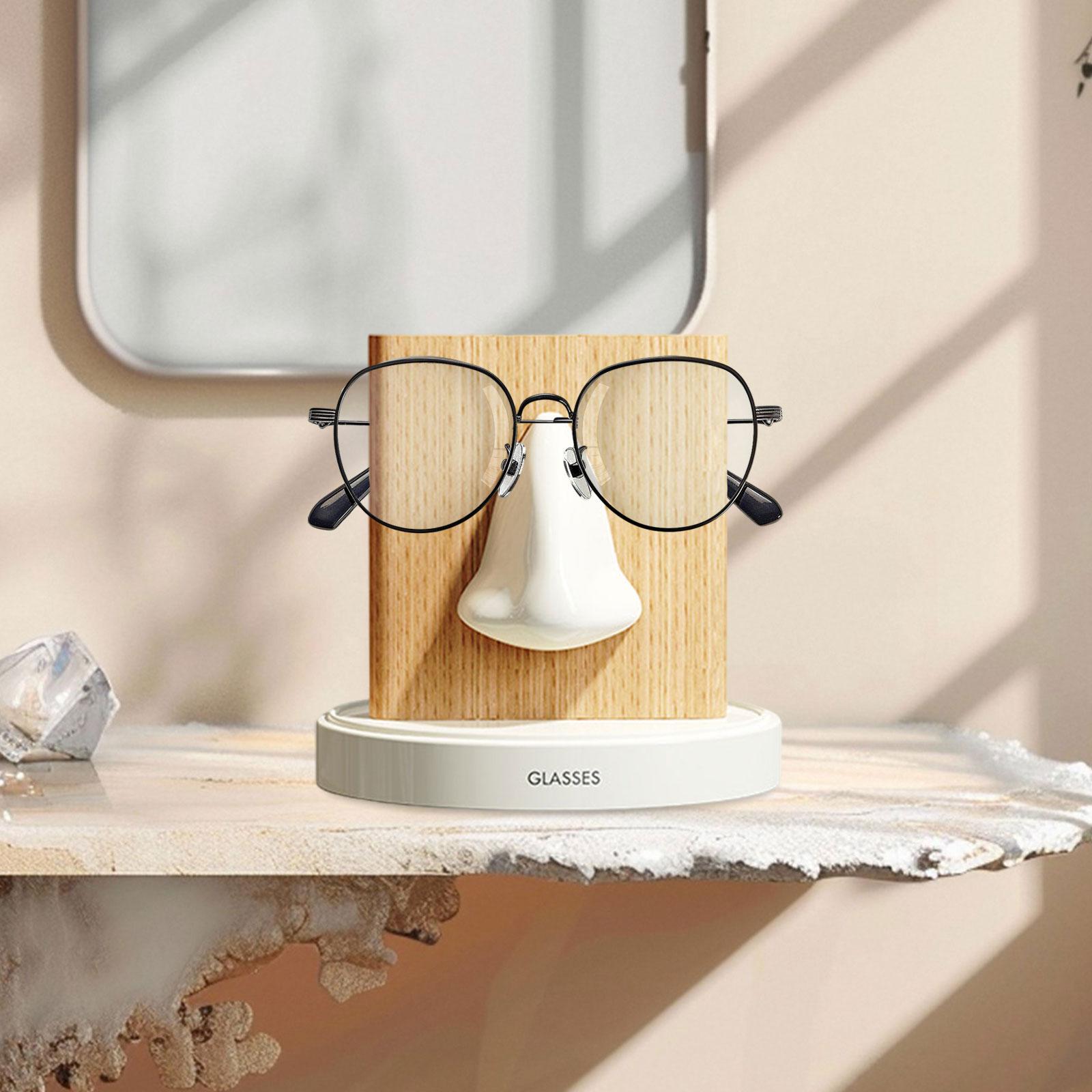 Human Nose Glasses Holder Stand Friends Gift for Bedroom Entryway Home Decor White Yellow