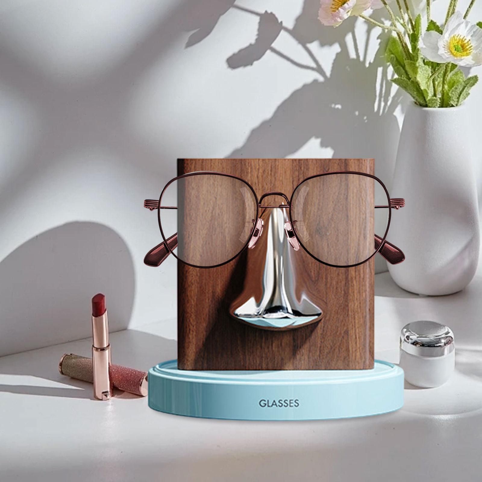 Human Nose Glasses Holder Stand Friends Gift for Bedroom Entryway Home Decor Blue Silvery Brown