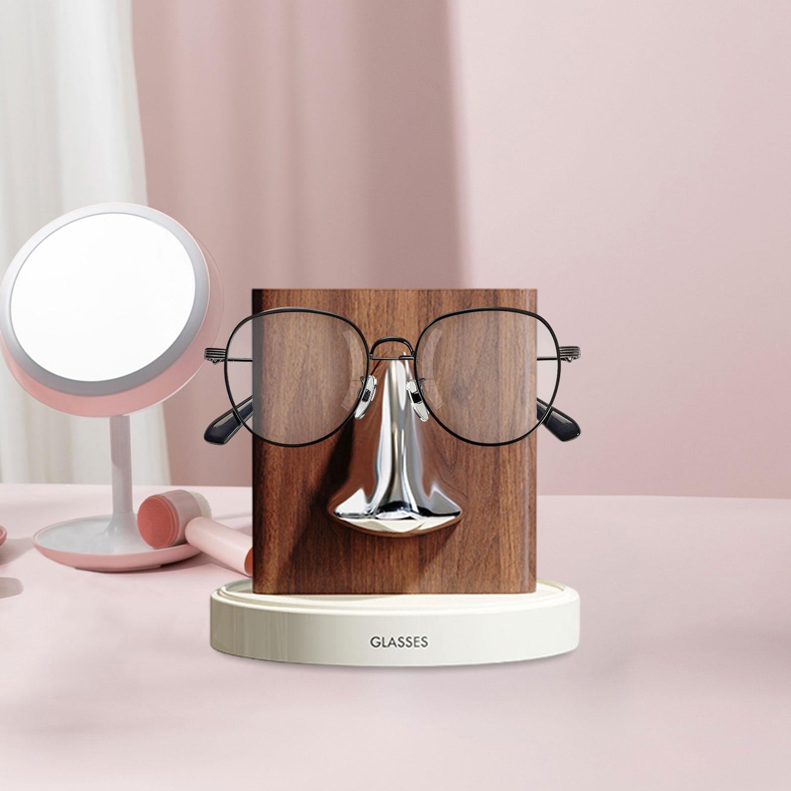 Human Nose Glasses Holder Stand Friends Gift for Bedroom Entryway Home Decor White Silvery Brown