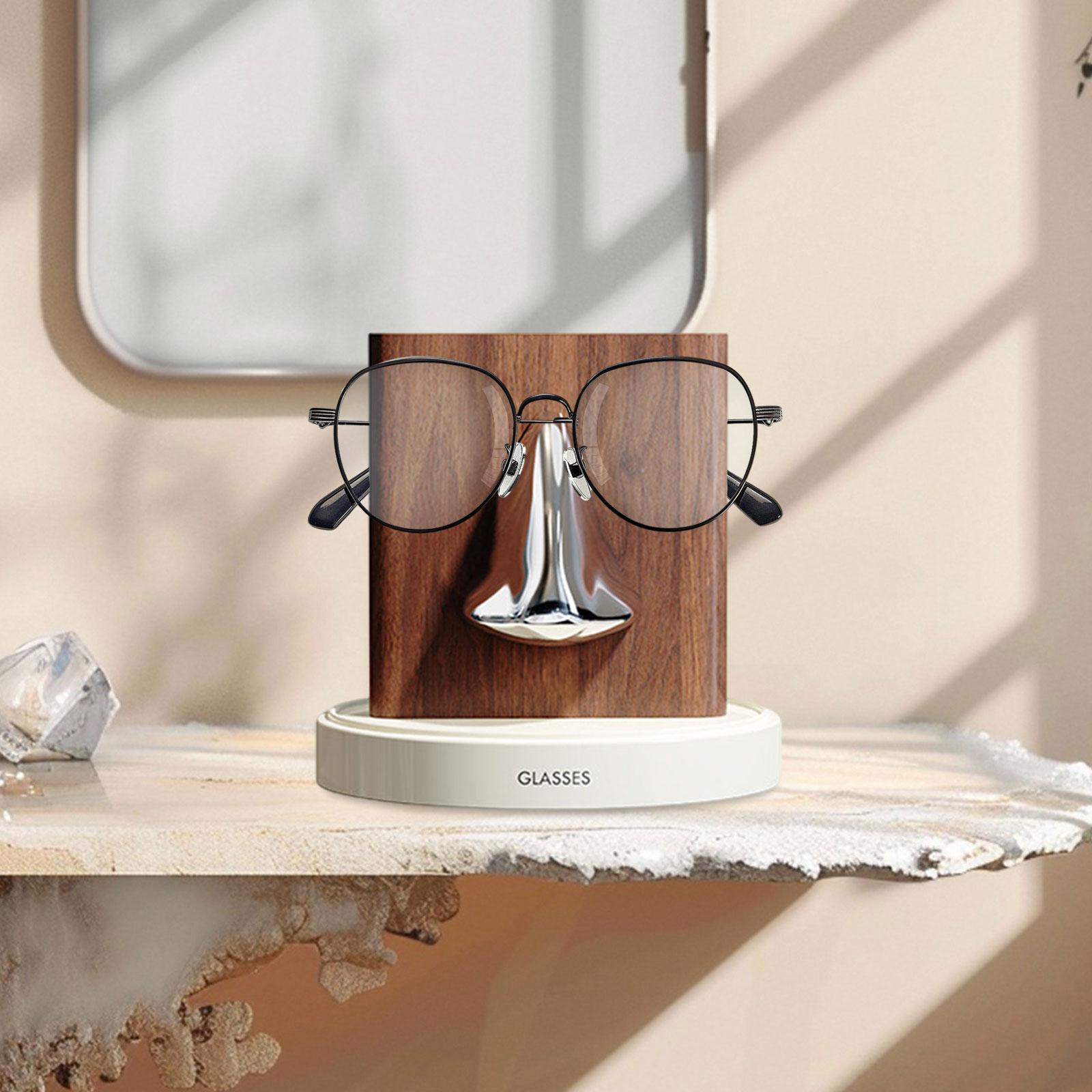 Human Nose Glasses Holder Stand Friends Gift for Bedroom Entryway Home Decor White Silvery Brown