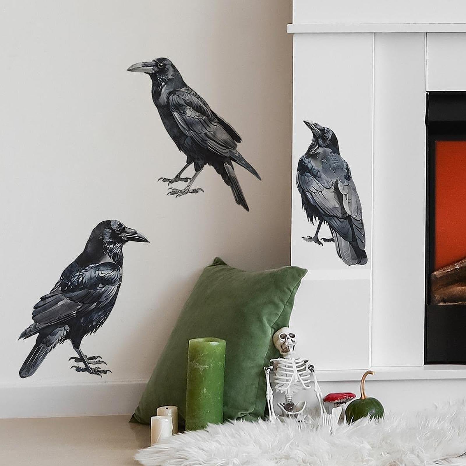 Realistic Crows Wall Sticker Versatile Wall Decal for Background Wall Corner