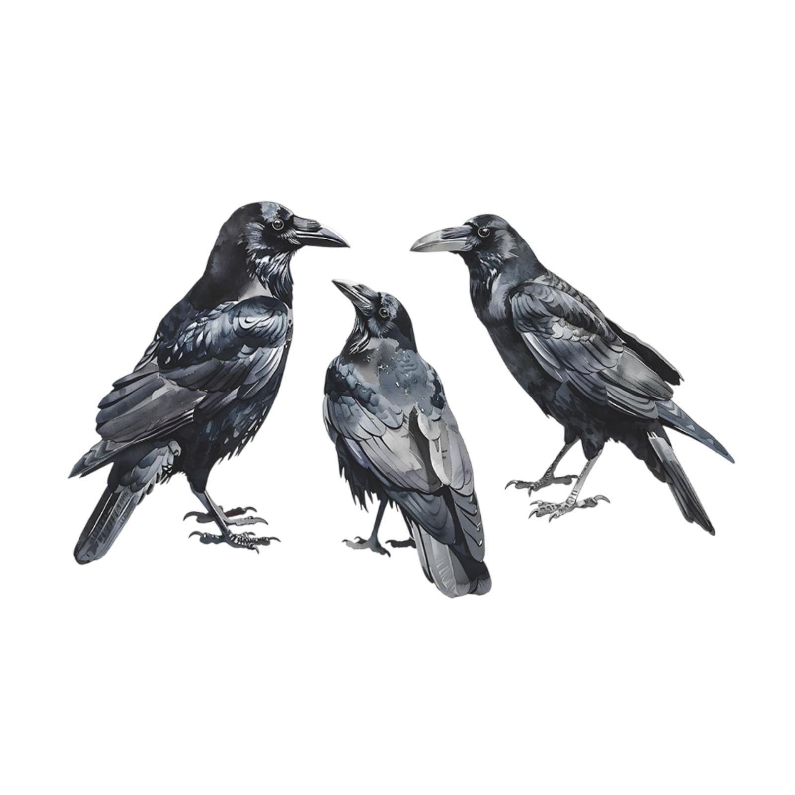 Realistic Crows Wall Sticker Versatile Wall Decal for Background Wall Corner