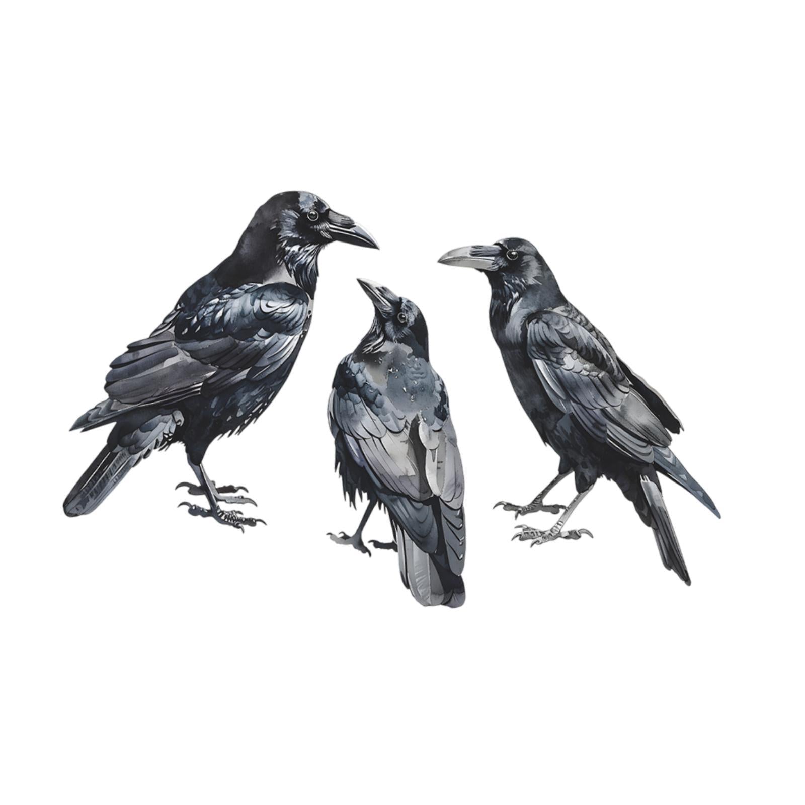 Realistic Crows Wall Sticker Versatile Wall Decal for Background Wall Corner