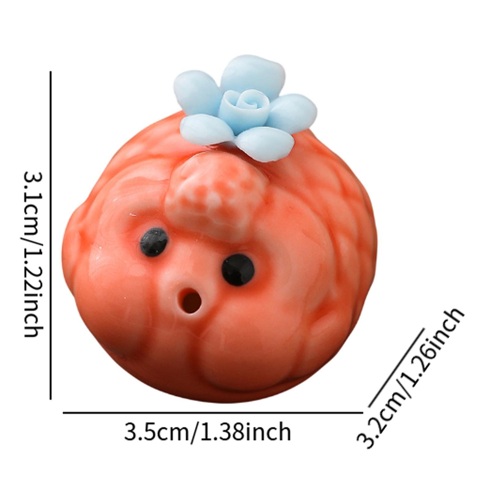 Mini Bubble Fish Statue Modern Ceramic Tea Pet for Table Living Room Tearoom Orange
