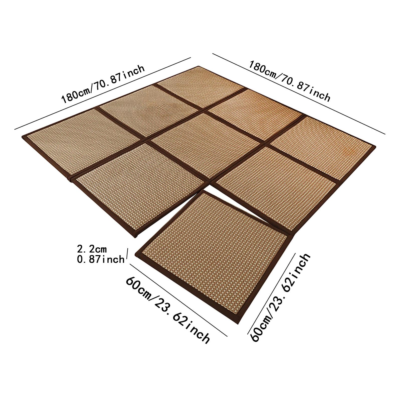180x180cm Rattan Japanese Tatami Mat Breathable Crawling Playmat for Bedroom Style A