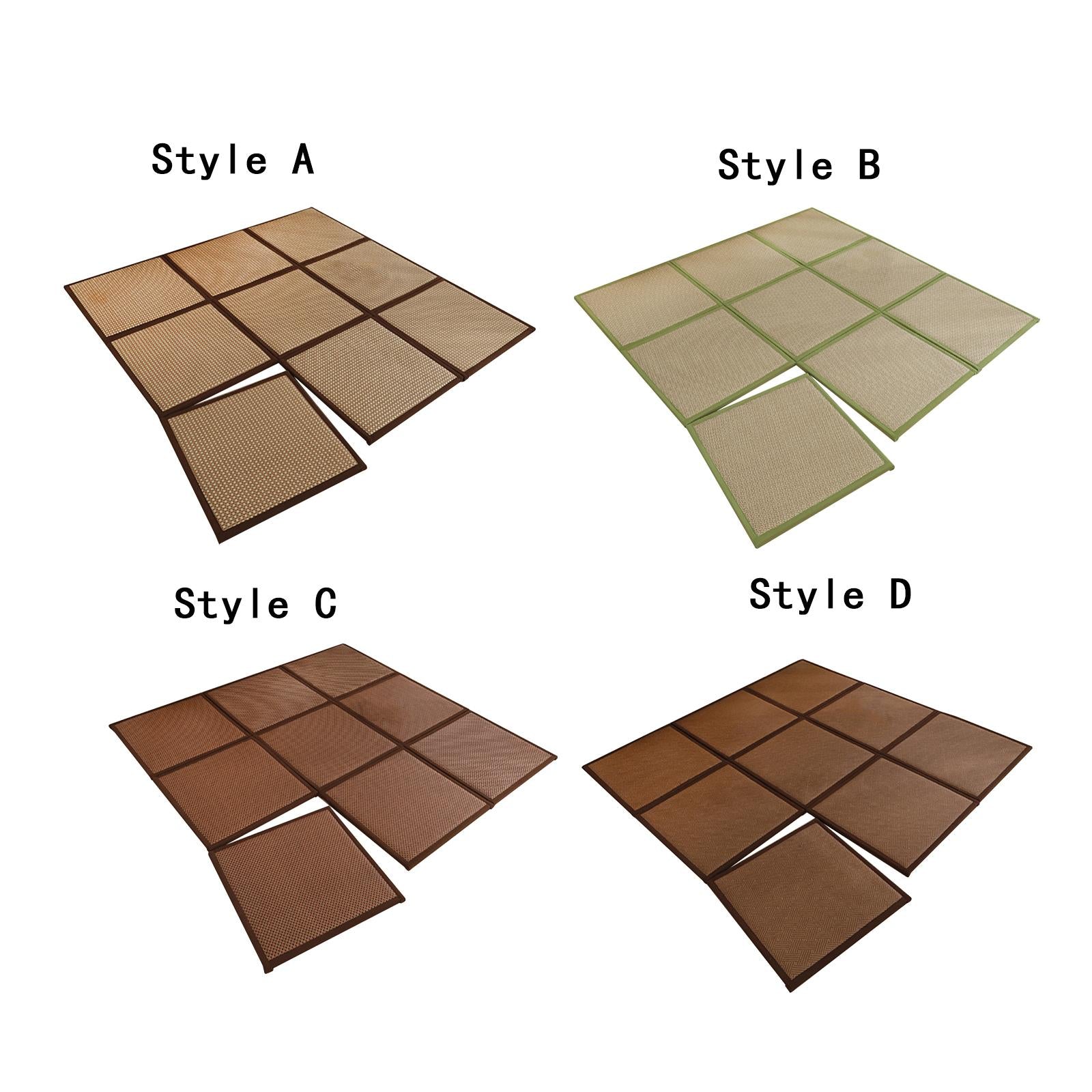 180x180cm Rattan Japanese Tatami Mat Breathable Crawling Playmat for Bedroom Style A