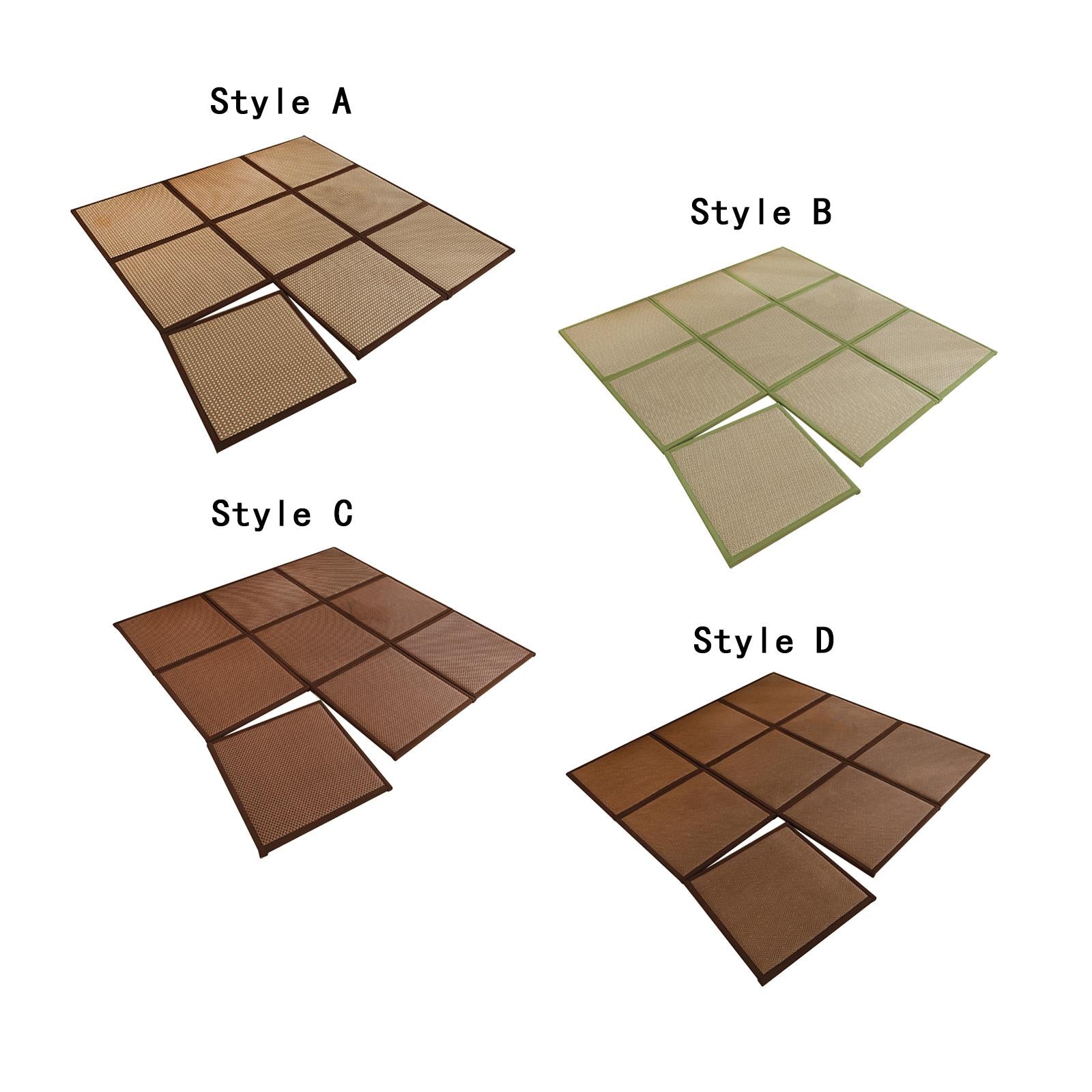 180x180cm Rattan Japanese Tatami Mat Breathable Crawling Playmat for Bedroom Style A