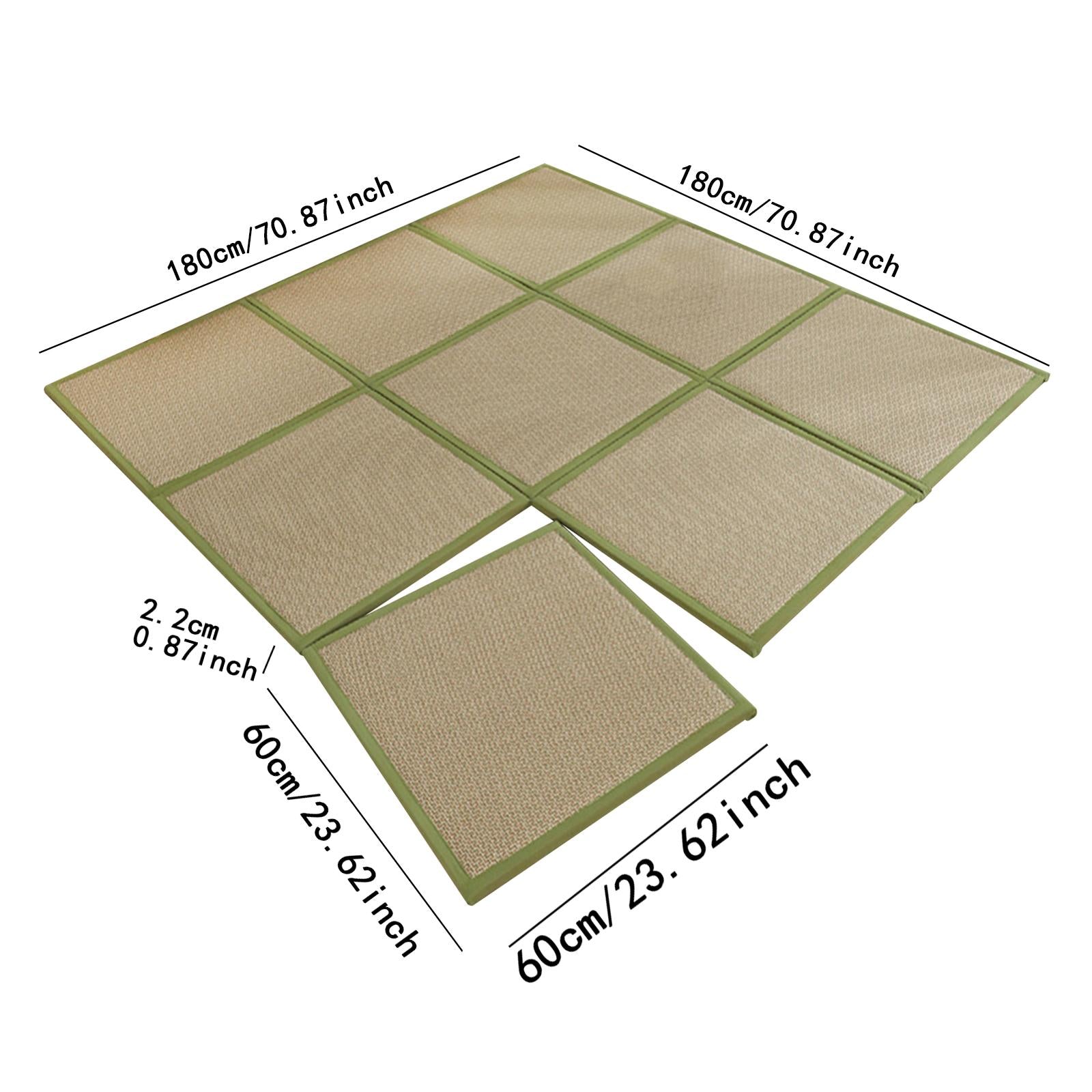 180x180cm Rattan Japanese Tatami Mat Breathable Crawling Playmat for Bedroom Style B