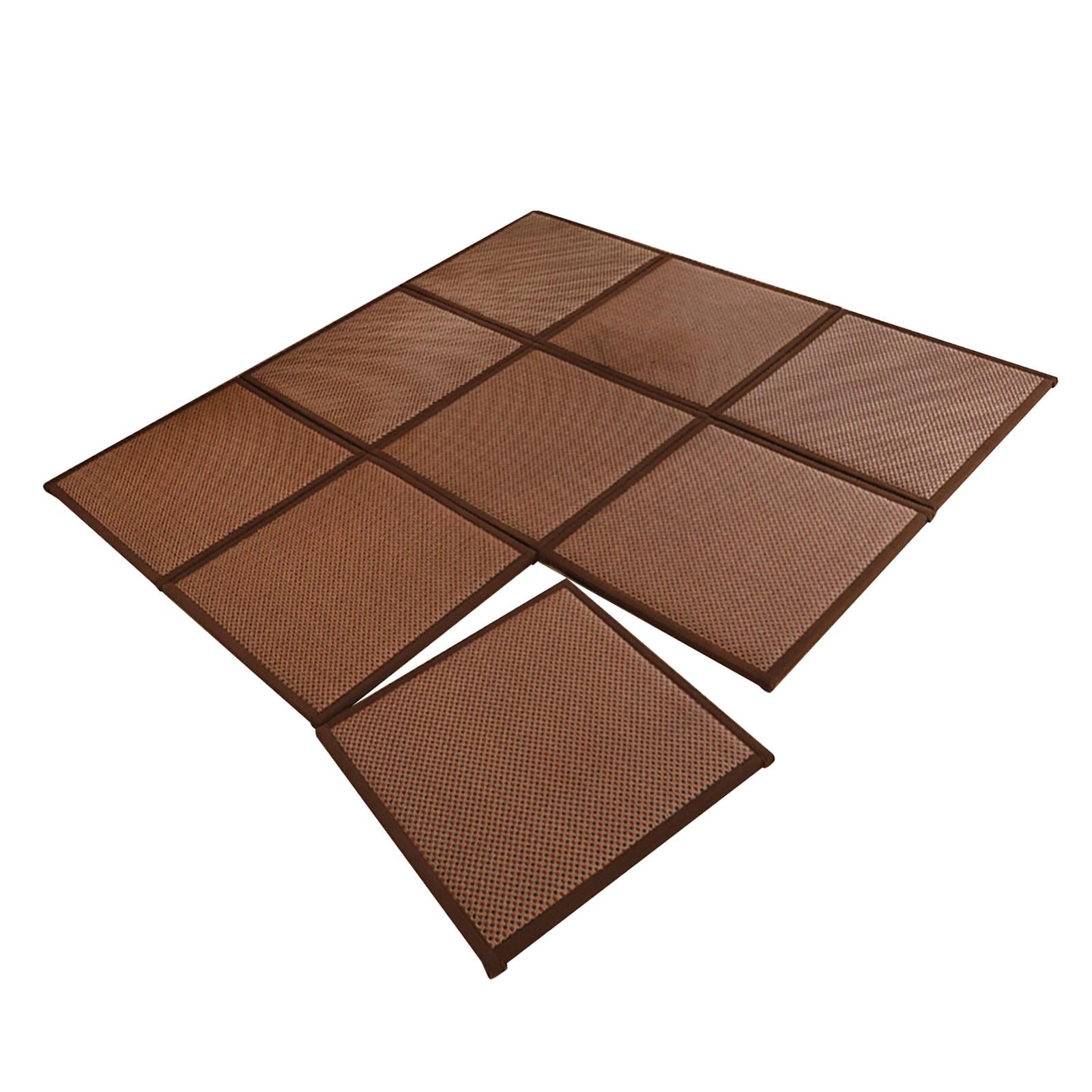 180x180cm Rattan Japanese Tatami Mat Breathable Crawling Playmat for Bedroom Style C