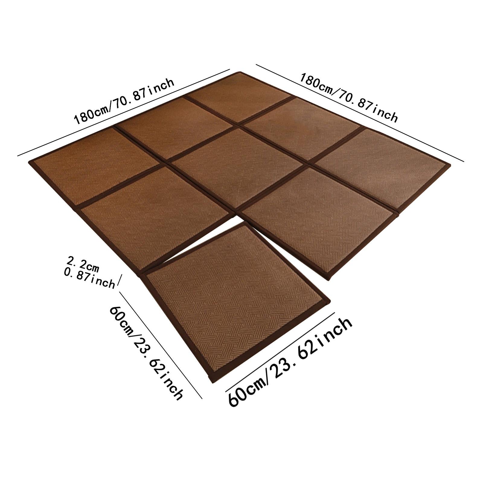 180x180cm Rattan Japanese Tatami Mat Breathable Crawling Playmat for Bedroom Style D