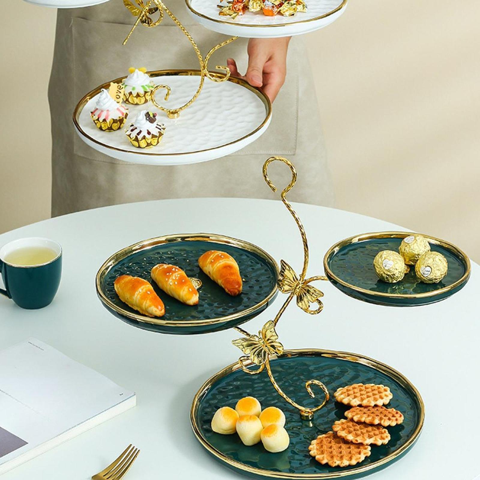 3 Tier Cupcakes Display Stand Tabletop Decor for Kitchen Wedding Dining Room Green