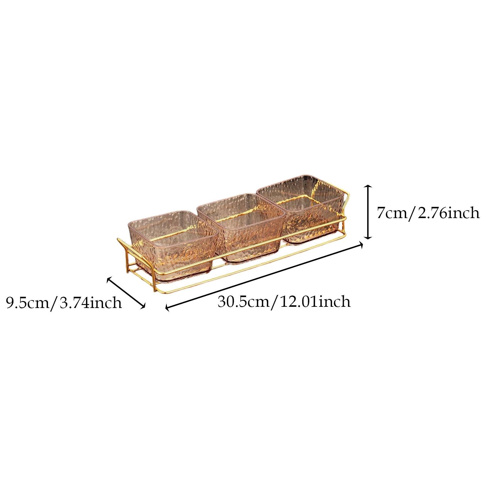 Divided Serving Platter Sweets Table Centerpiece Serving Tray Appetizer Tray with 3 Bowls