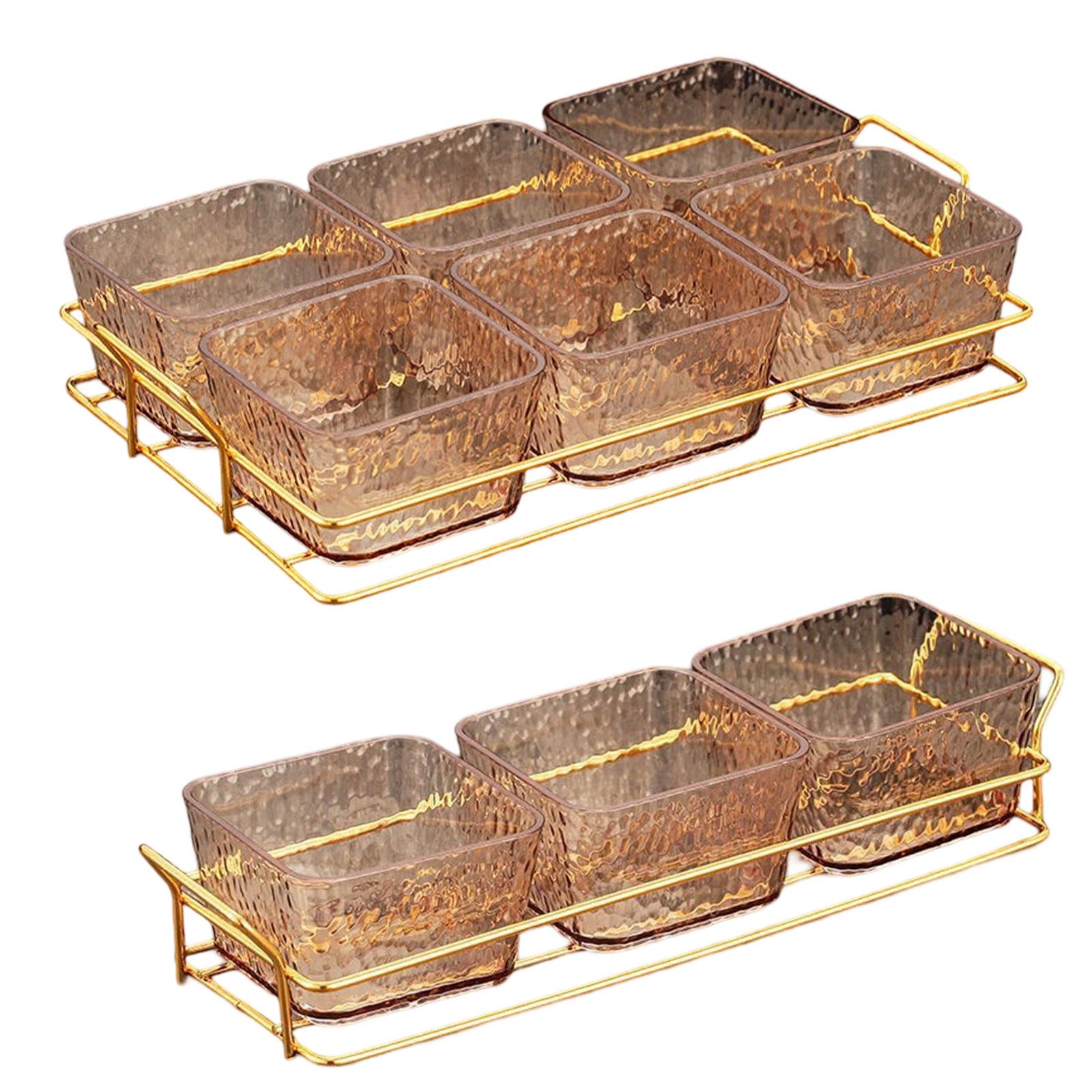Divided Serving Platter Sweets Table Centerpiece Serving Tray Appetizer Tray with 3 Bowls