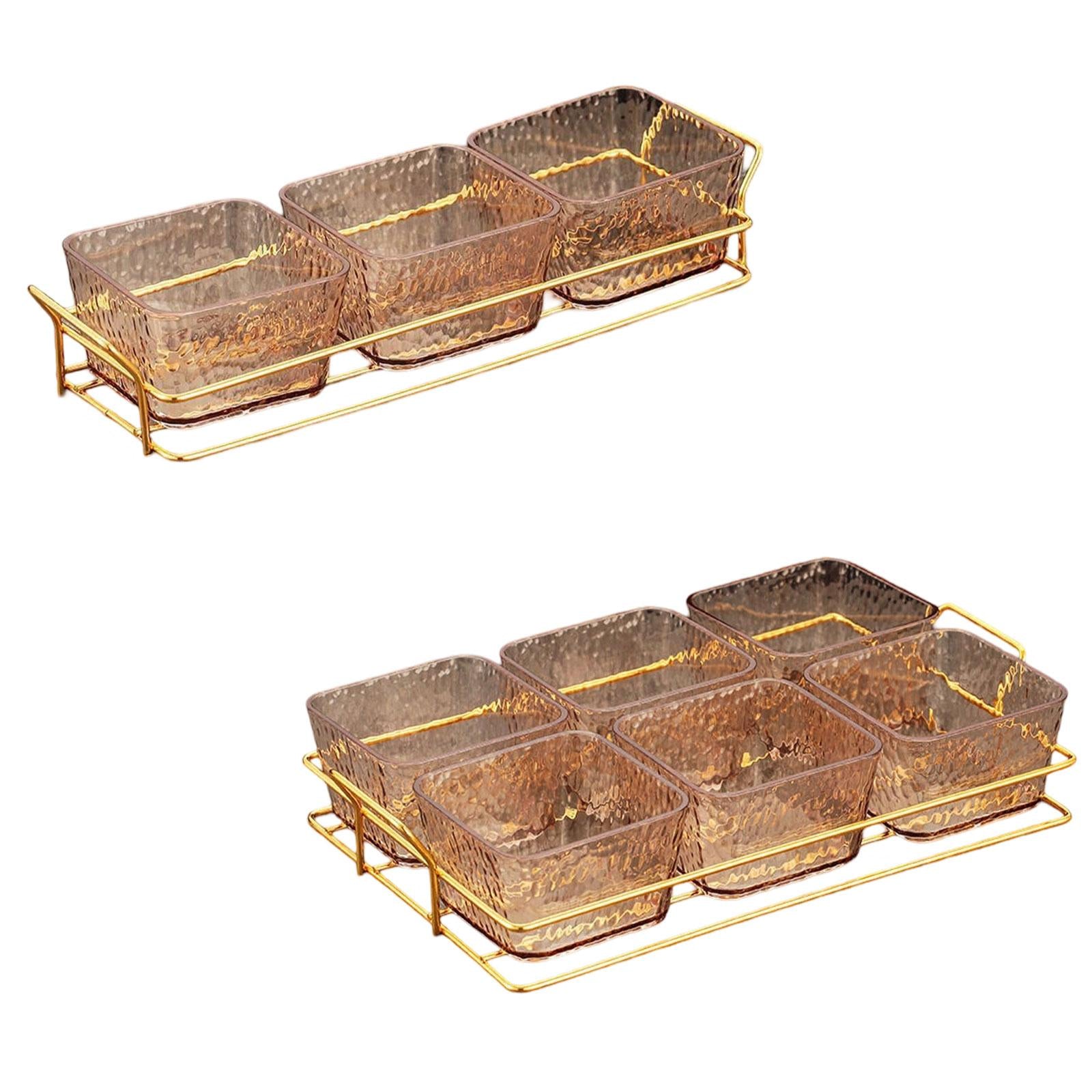 Divided Serving Platter Sweets Table Centerpiece Serving Tray Appetizer Tray with 3 Bowls