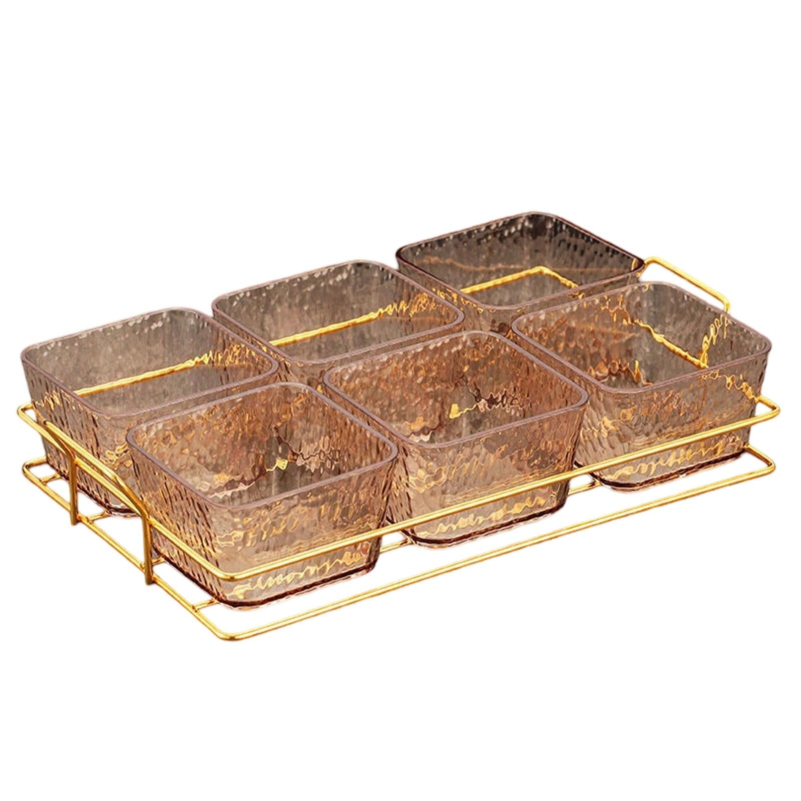 Divided Serving Platter Sweets Table Centerpiece Serving Tray Appetizer Tray with 6 Bowls