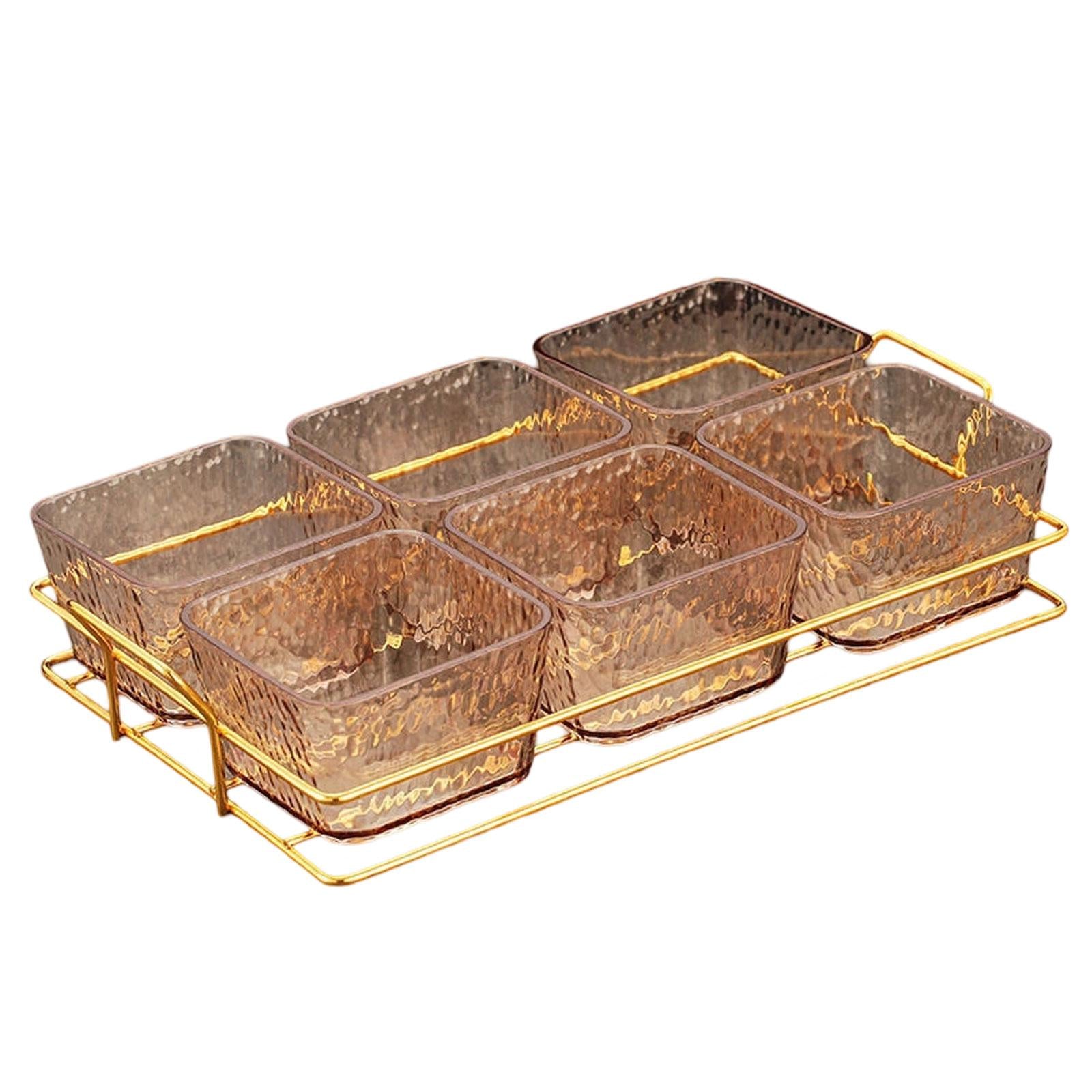Divided Serving Platter Sweets Table Centerpiece Serving Tray Appetizer Tray with 6 Bowls