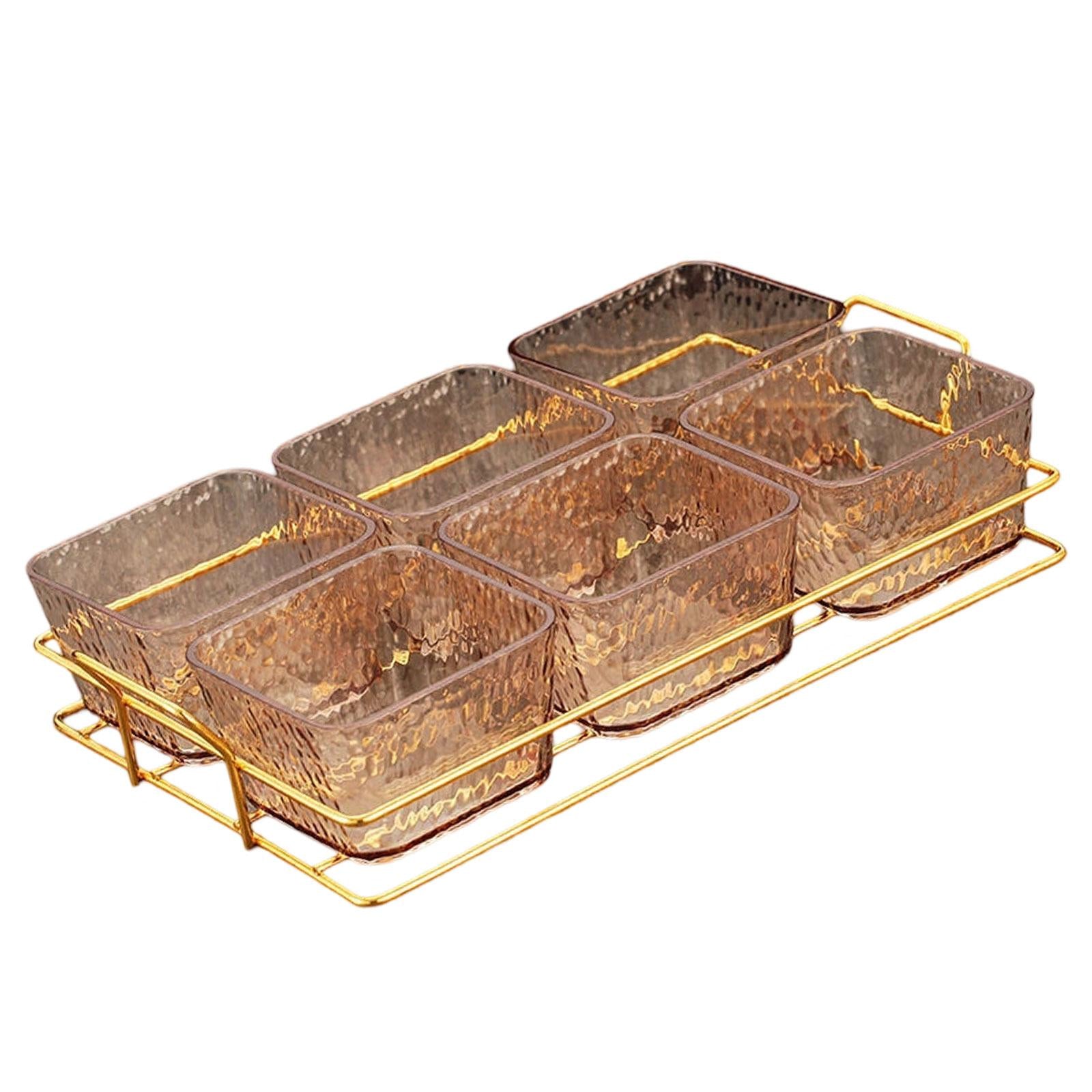 Divided Serving Platter Sweets Table Centerpiece Serving Tray Appetizer Tray with 6 Bowls