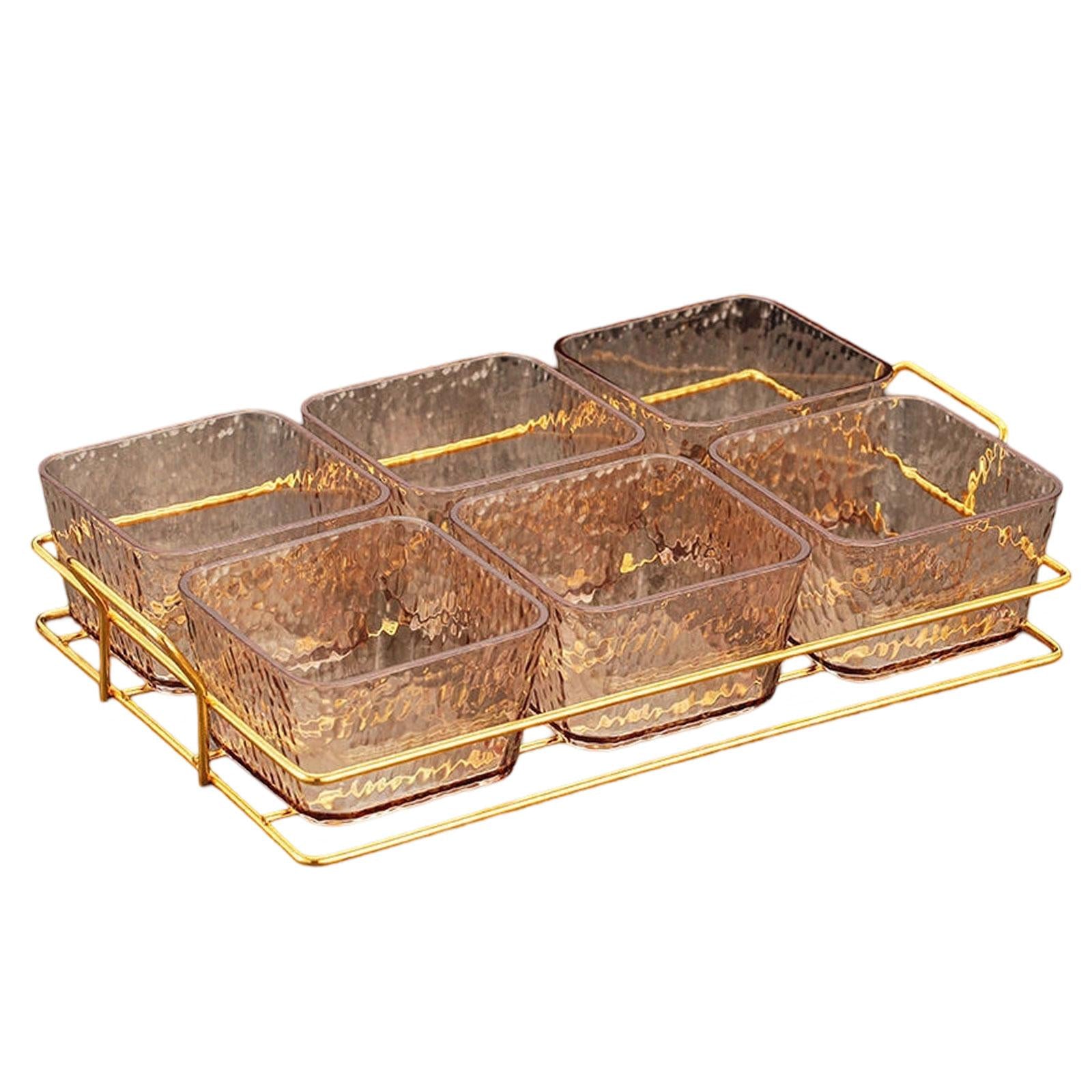Divided Serving Platter Sweets Table Centerpiece Serving Tray Appetizer Tray with 6 Bowls