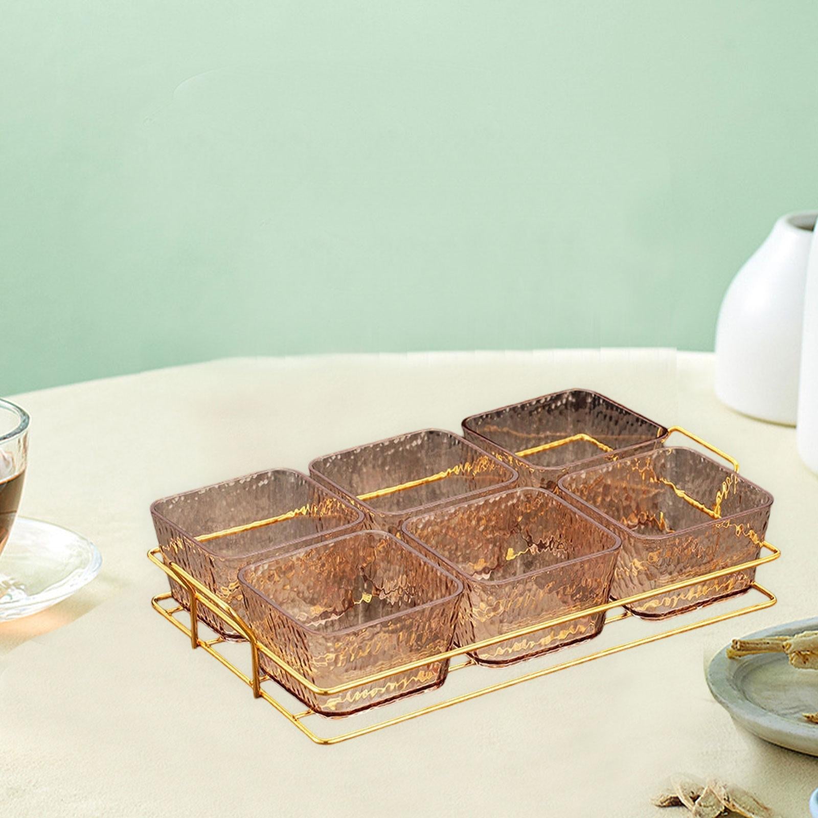 Divided Serving Platter Sweets Table Centerpiece Serving Tray Appetizer Tray with 6 Bowls