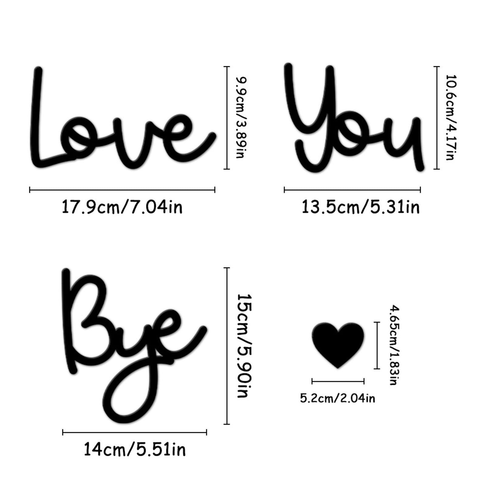 Love You Bye Wall Sign Decor Artwork Gift Wooden for Entryway Bedroom Office