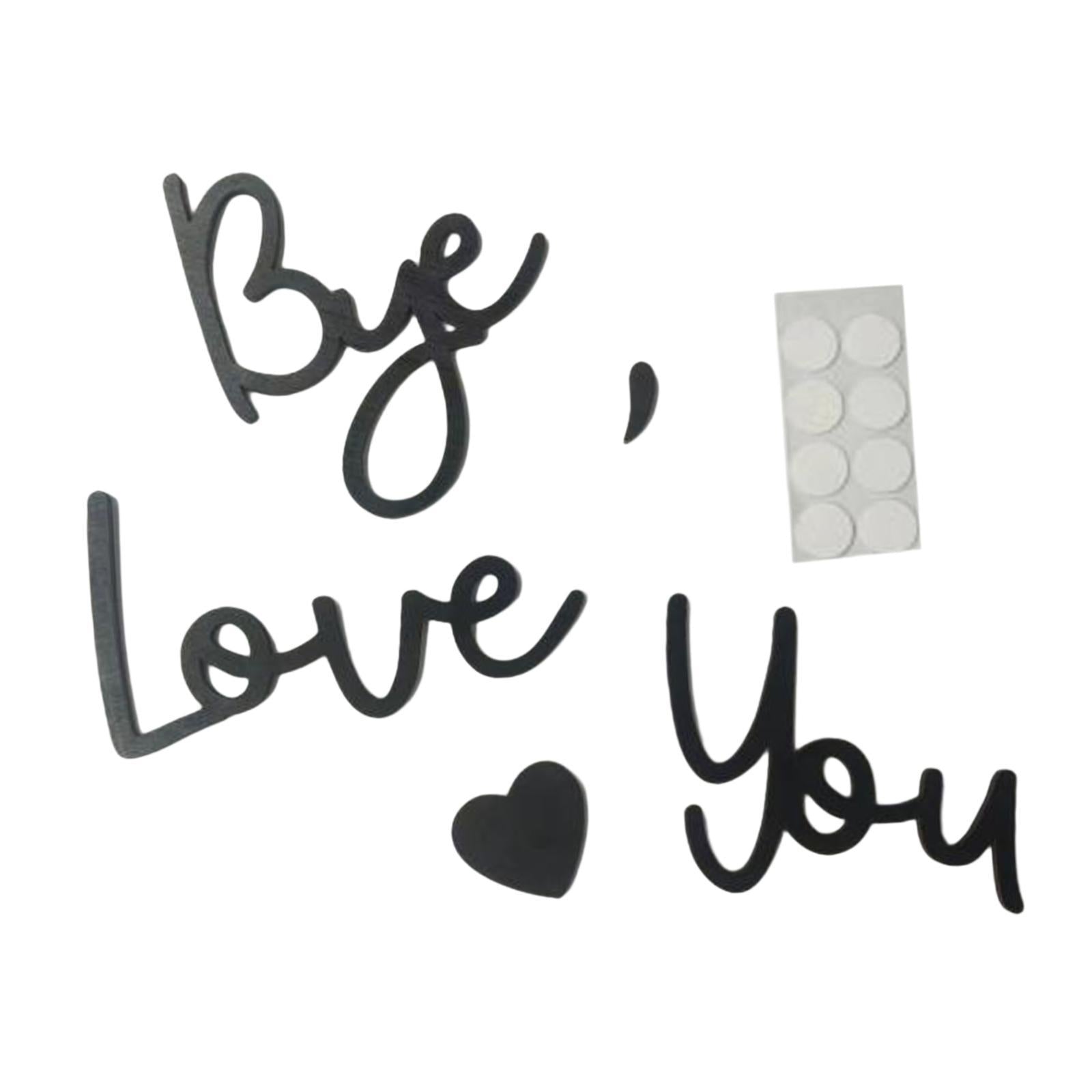 Love You Bye Wall Sign Decor Artwork Gift Wooden for Entryway Bedroom Office