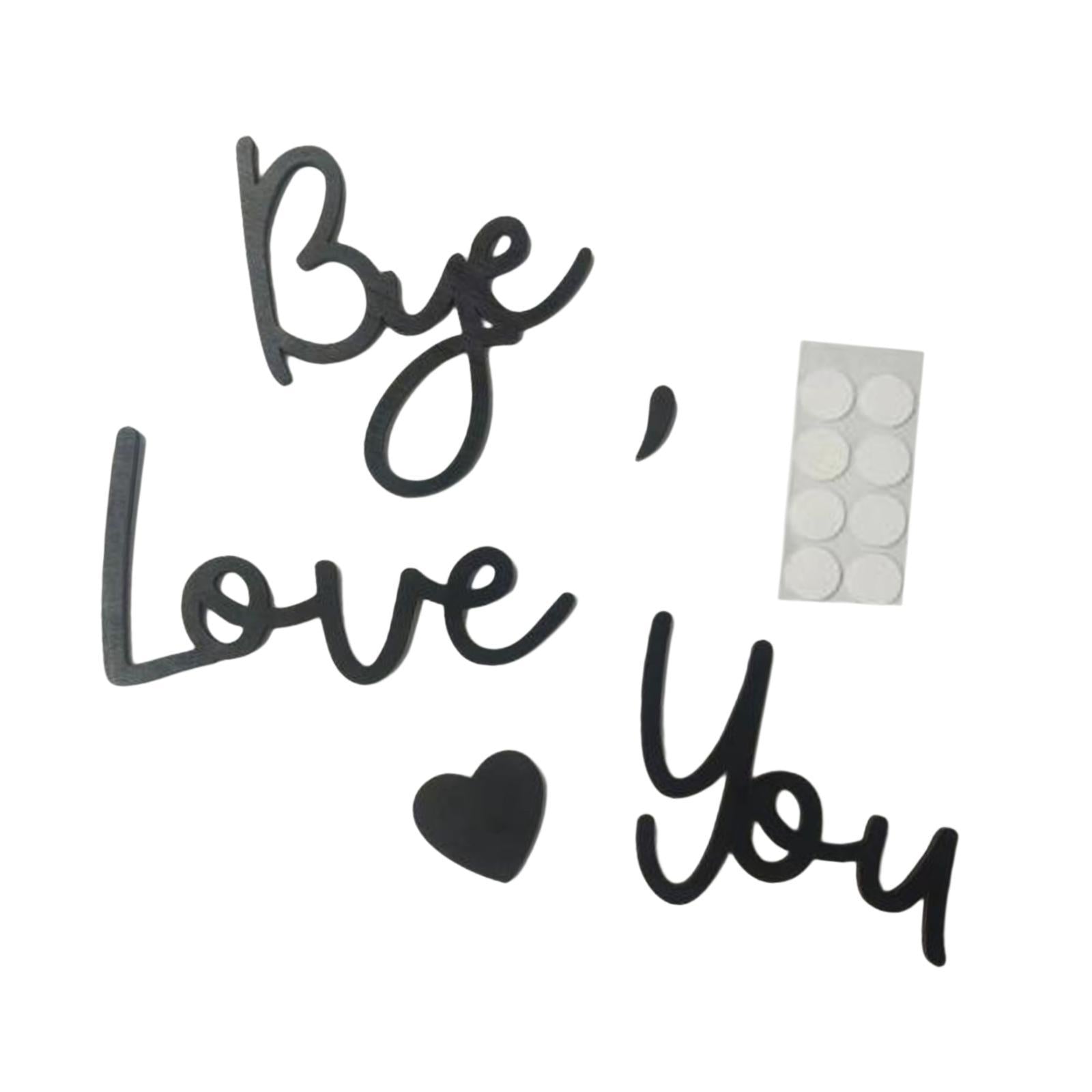 Love You Bye Wall Sign Decor Artwork Gift Wooden for Entryway Bedroom Office