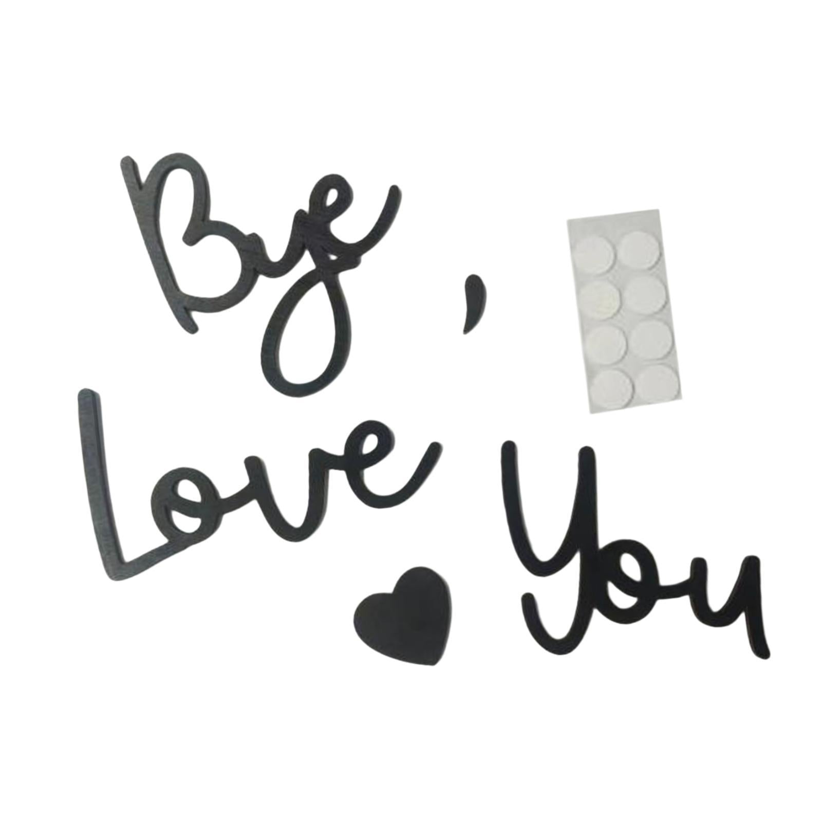 Love You Bye Wall Sign Decor Artwork Gift Wooden for Entryway Bedroom Office