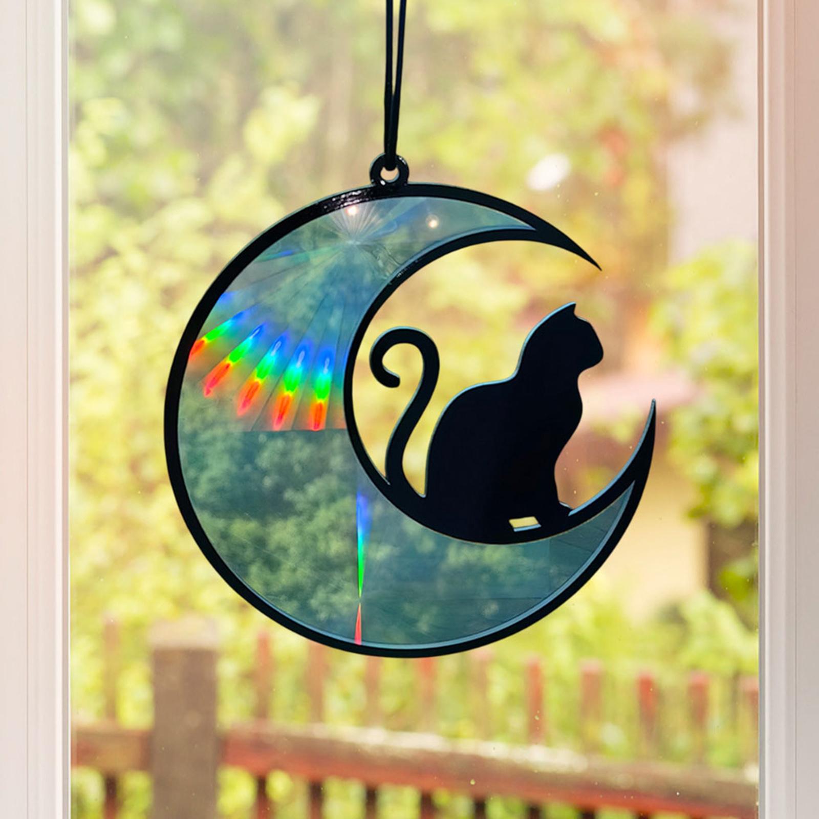 Acrylic Hanging Decoration Window Indoor Garden Easy to Hang Multifunctional Tail Curved Cat