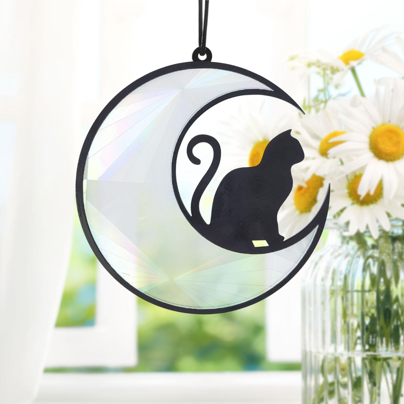 Acrylic Hanging Decoration Window Indoor Garden Easy to Hang Multifunctional Tail Curved Cat