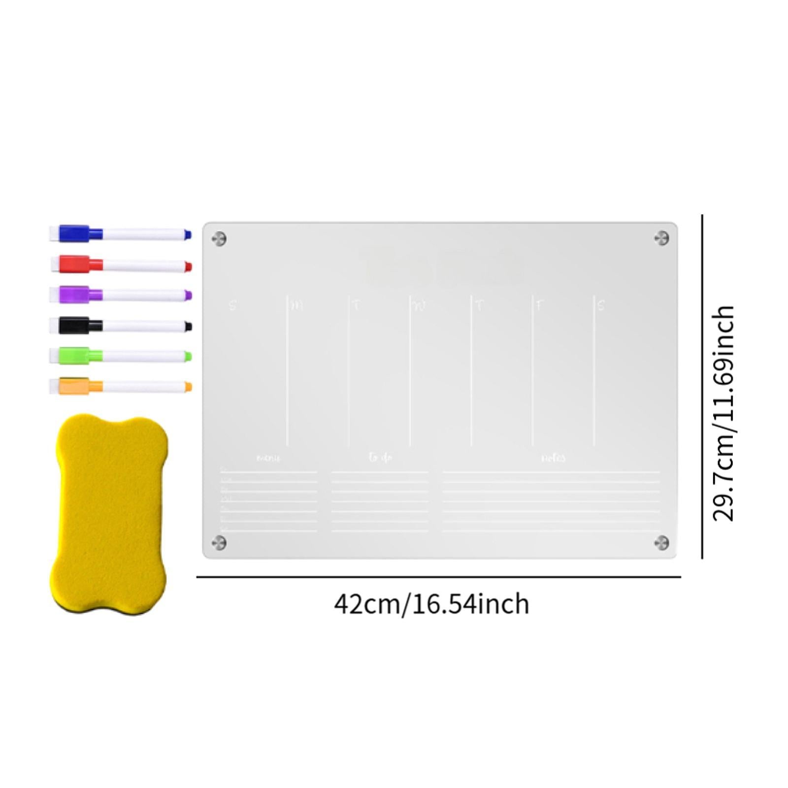 Acrylic Fridge Note Board Portable Transparent Message Board Weekly Planning