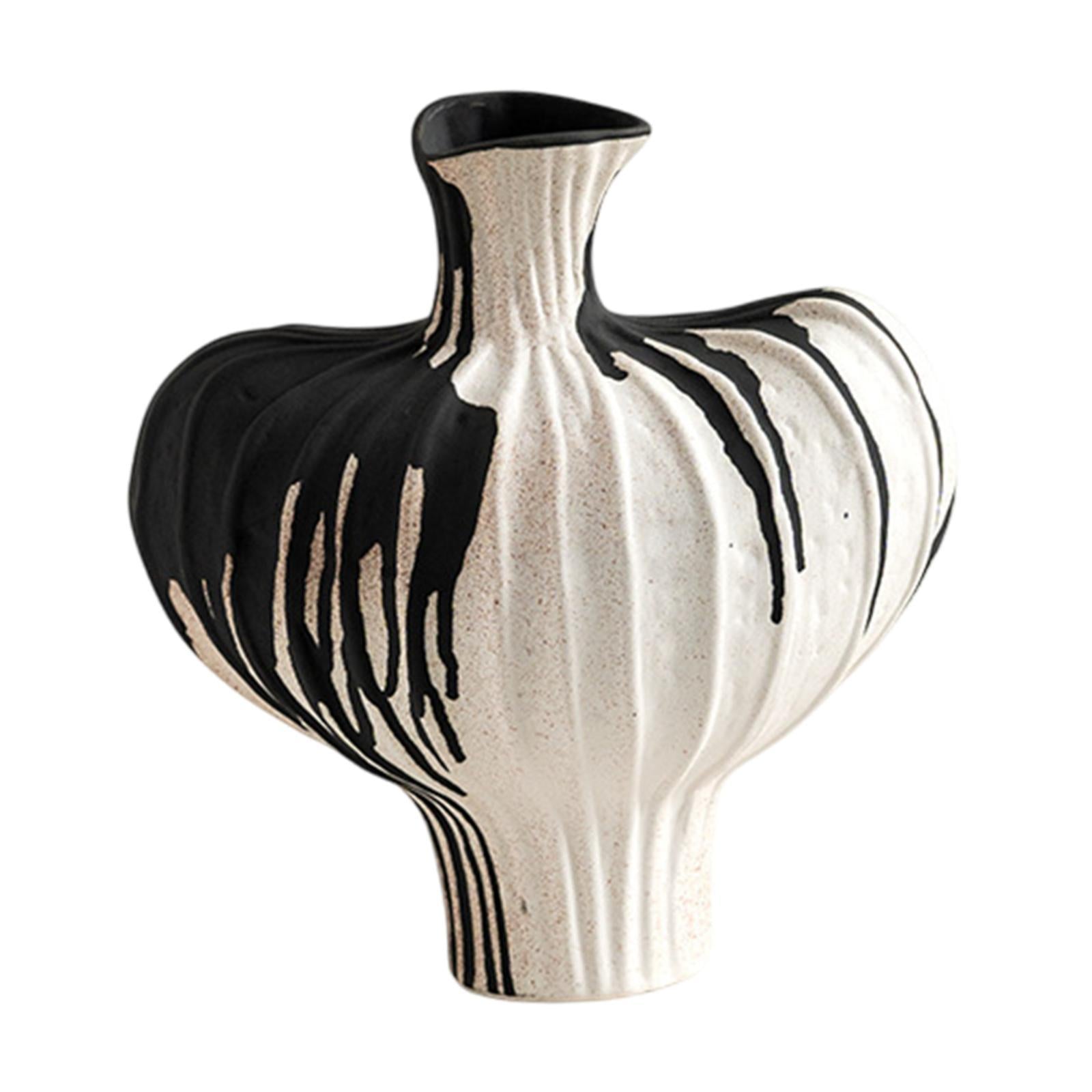 Wabi Sabi Flower Vase Farmhouse Decorative Vase Entryway Rustic Ceramic Vase 24.5cmx16cmx25cm