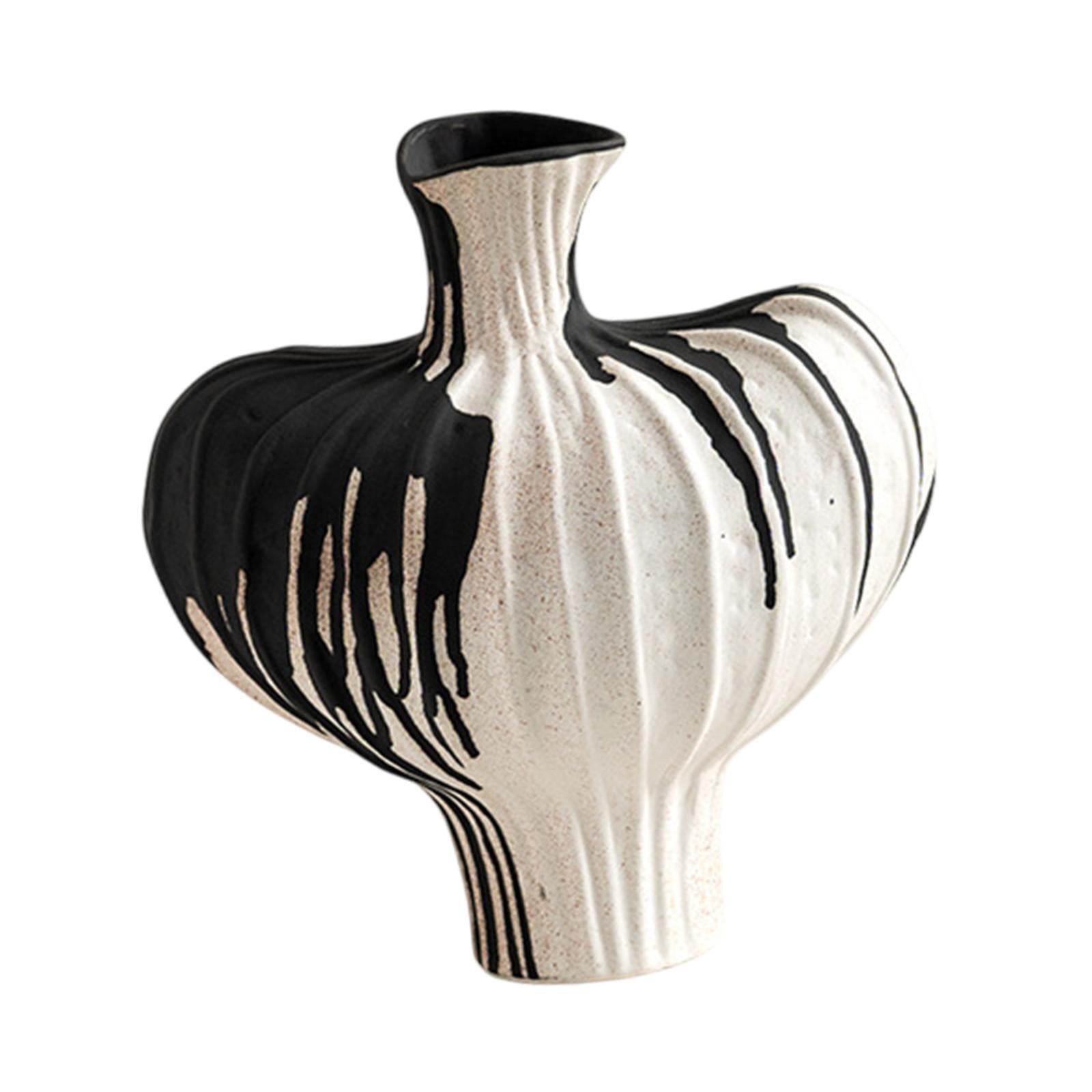 Wabi Sabi Flower Vase Farmhouse Decorative Vase Entryway Rustic Ceramic Vase 24.5cmx16cmx25cm