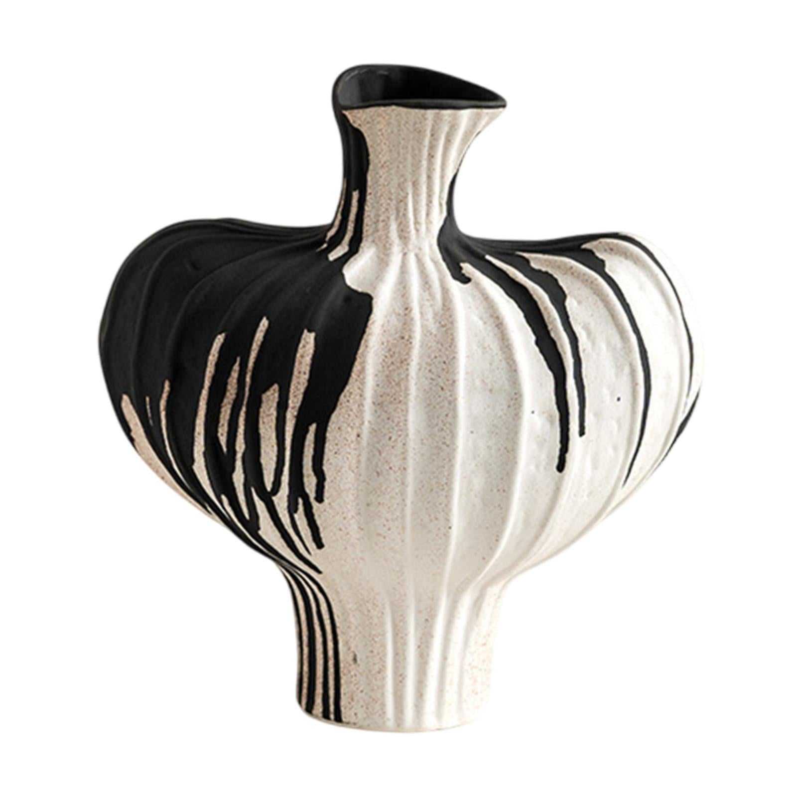 Wabi Sabi Flower Vase Farmhouse Decorative Vase Entryway Rustic Ceramic Vase 24.5cmx16cmx25cm