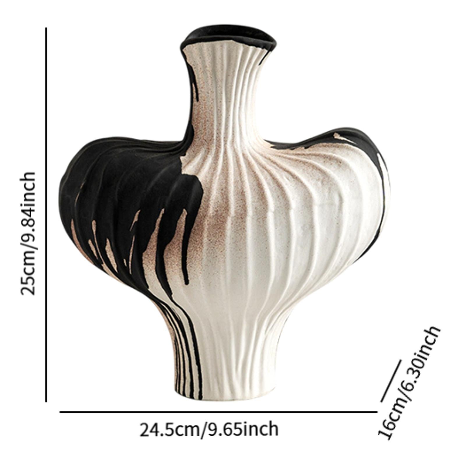 Wabi Sabi Flower Vase Farmhouse Decorative Vase Entryway Rustic Ceramic Vase 27.5cmx19cmx32cm