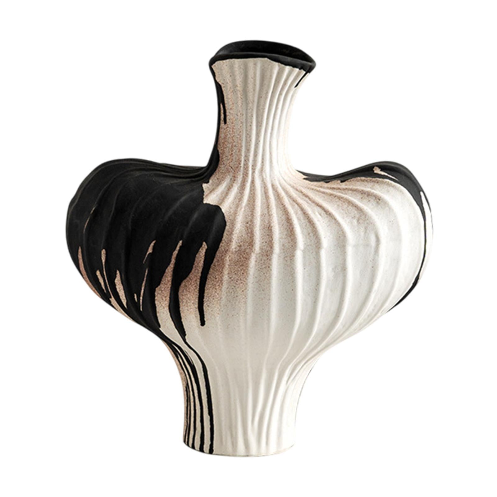 Wabi Sabi Flower Vase Farmhouse Decorative Vase Entryway Rustic Ceramic Vase 27.5cmx19cmx32cm