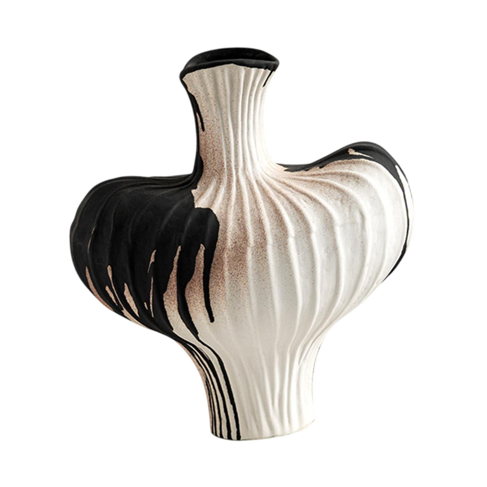 Wabi Sabi Flower Vase Farmhouse Decorative Vase Entryway Rustic Ceramic Vase 27.5cmx19cmx32cm