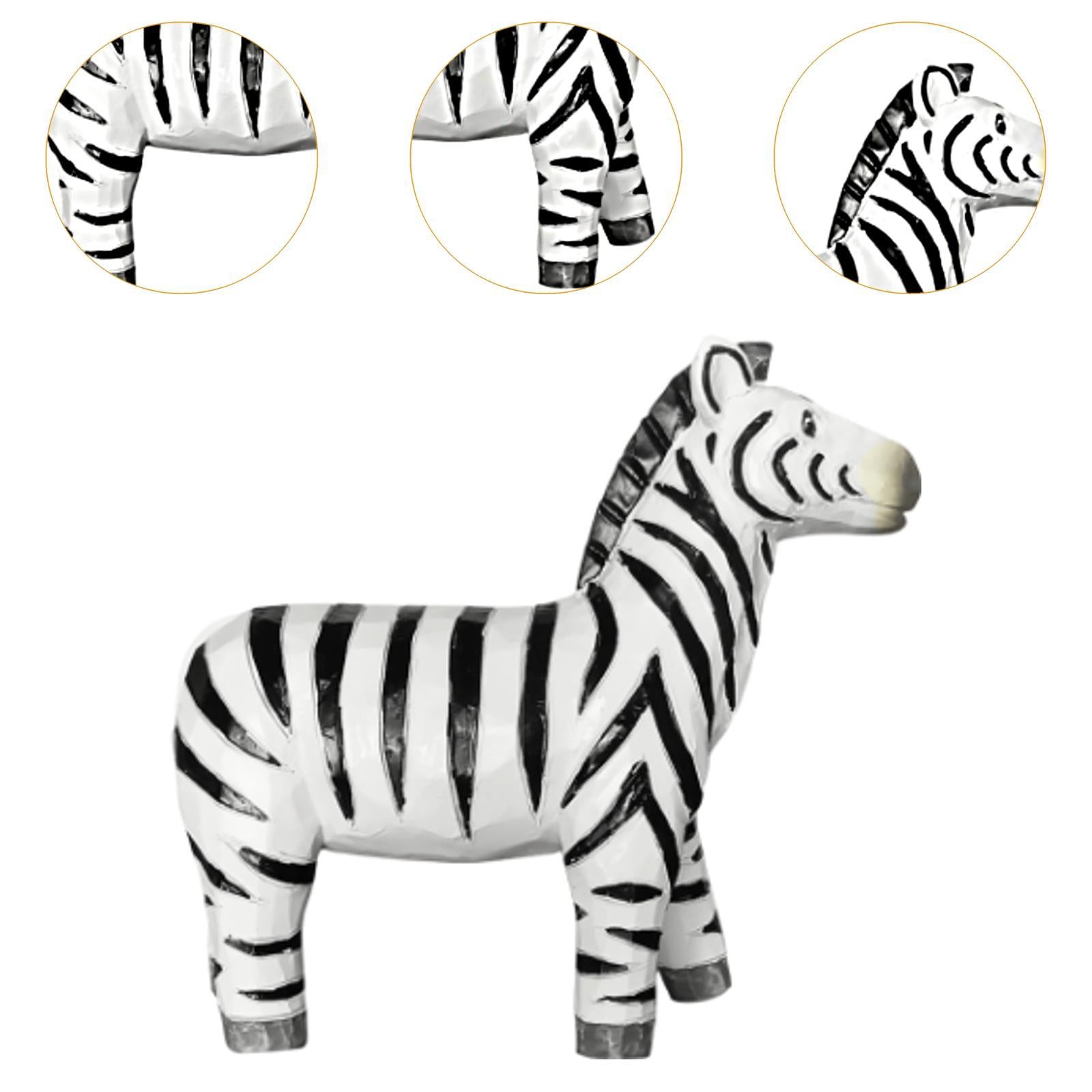Resin Zebra Model Statue Tabletop Ornament for Table Centerpiece Lightweight