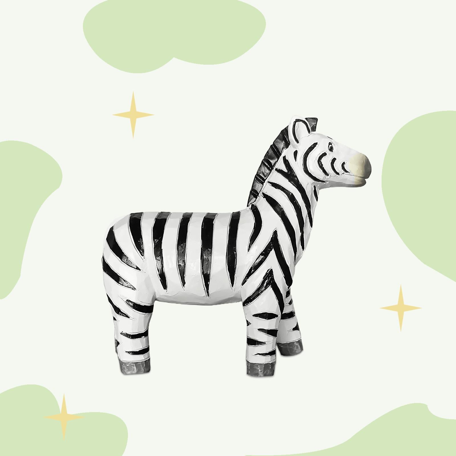Resin Zebra Model Statue Tabletop Ornament for Table Centerpiece Lightweight