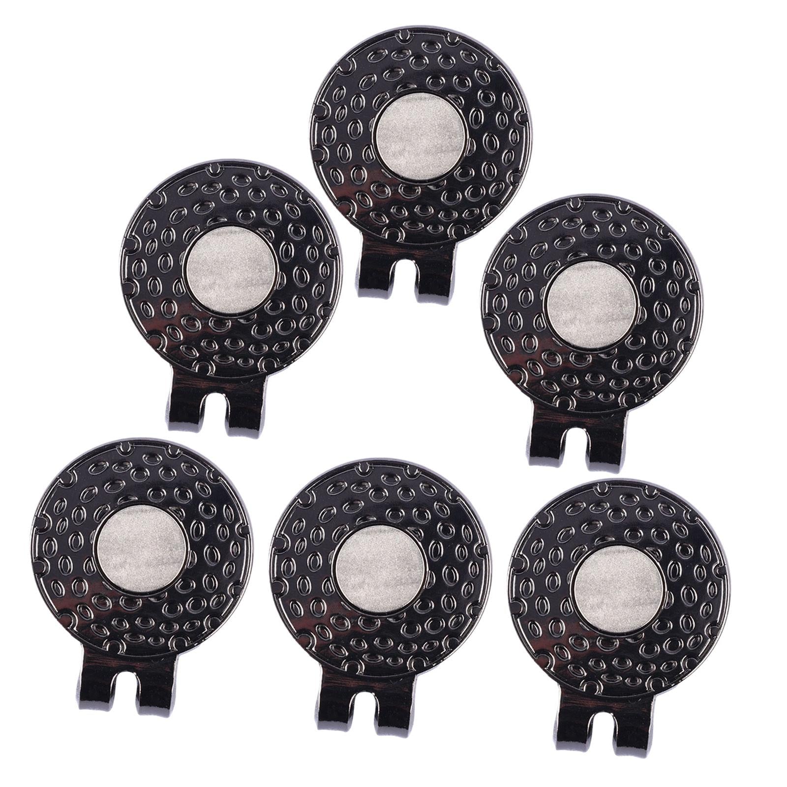 6 Pieces Magnetic Golf Hat Clips Golf Ball Marker Cap Holders for Belts Bags Black